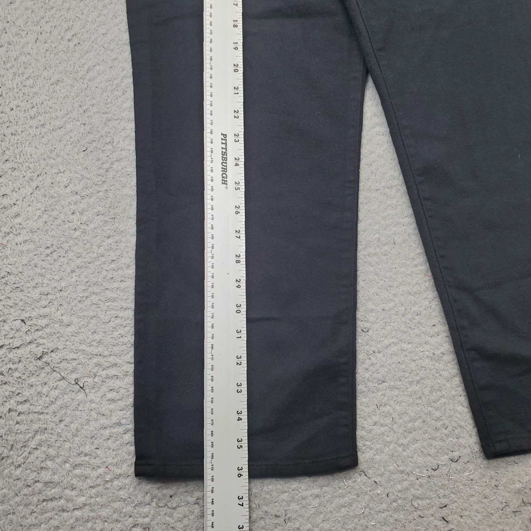 Express Express Jeans Womens Size 12 Black Stretch Straight Leg Ankle High Rise 5 Pocket Jeans Size 34" / US 12 / IT 48 - 3 Thumbnail