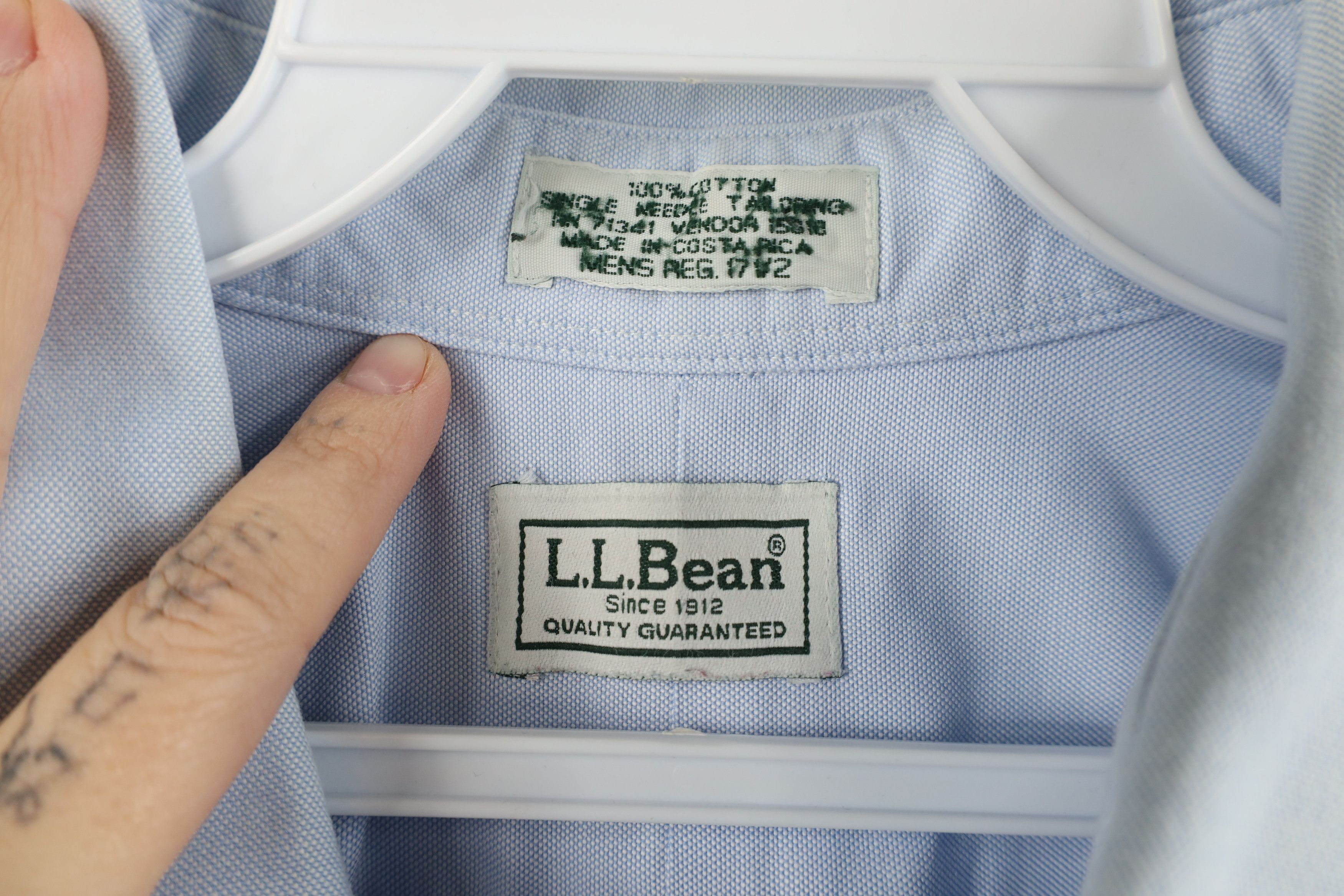 L.L. Bean × Vintage Vintage 90s LL Bean Oxford Collared Button Down Shirt Blue Size US M / EU 48-50 / 2 - 6 Thumbnail