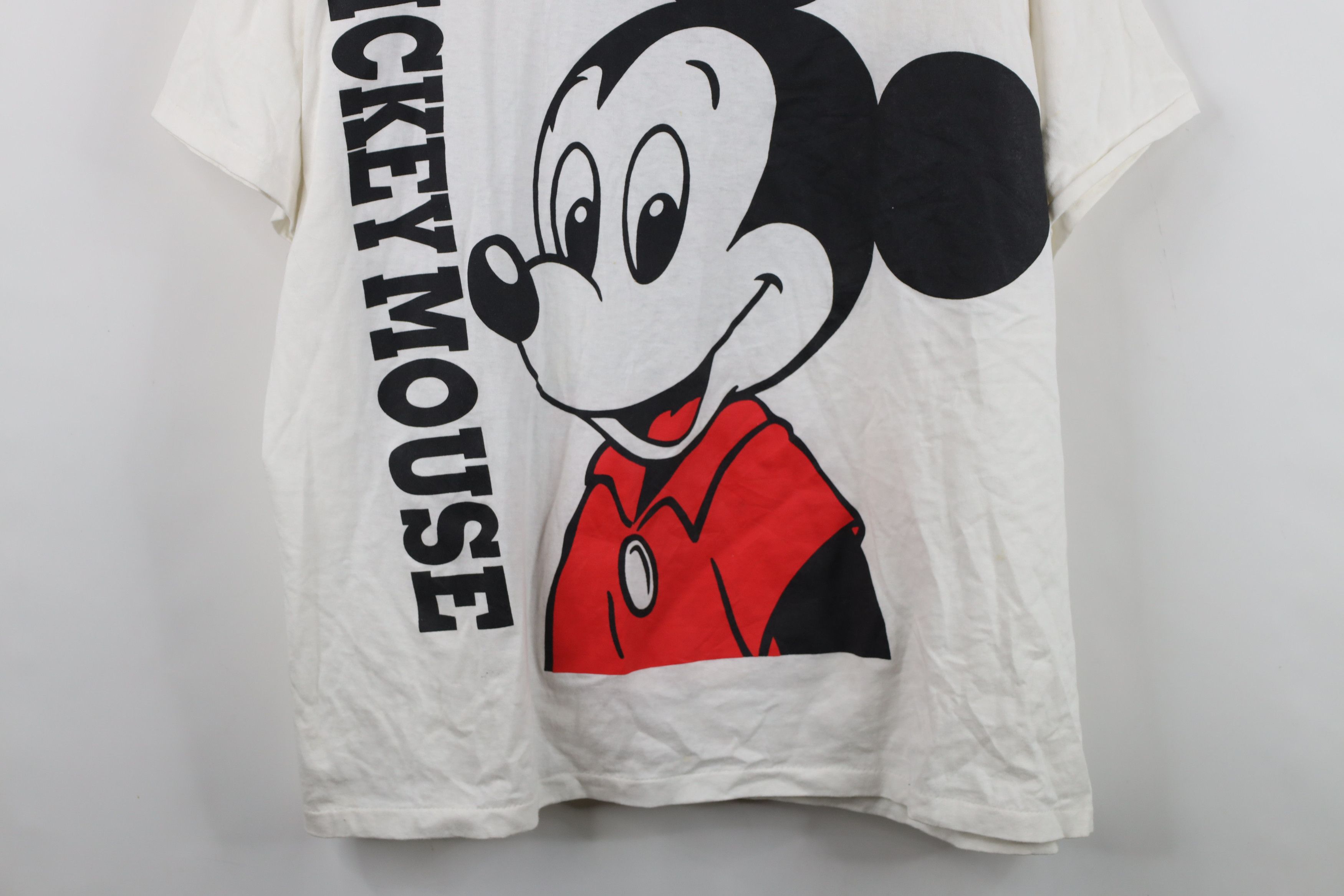 Disney Vintage 90s Disney Big Logo Mickey Mouse T-Shirt White USA Size US XXL / EU 58 / 5 - 3 Thumbnail