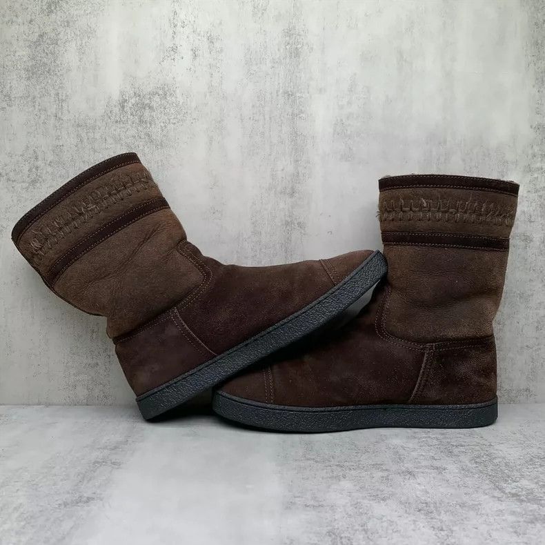 Chanel Brown Suede Cotton Boots by Chanel -2505 Size US 7 / IT 37 - 3 Thumbnail