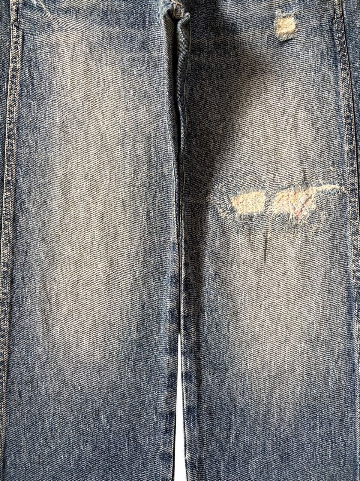 Edwin Vintage Japanese Brand Sashiko Distress Loose Jeans Size 30" / US 8 / IT 44 - 3 Thumbnail