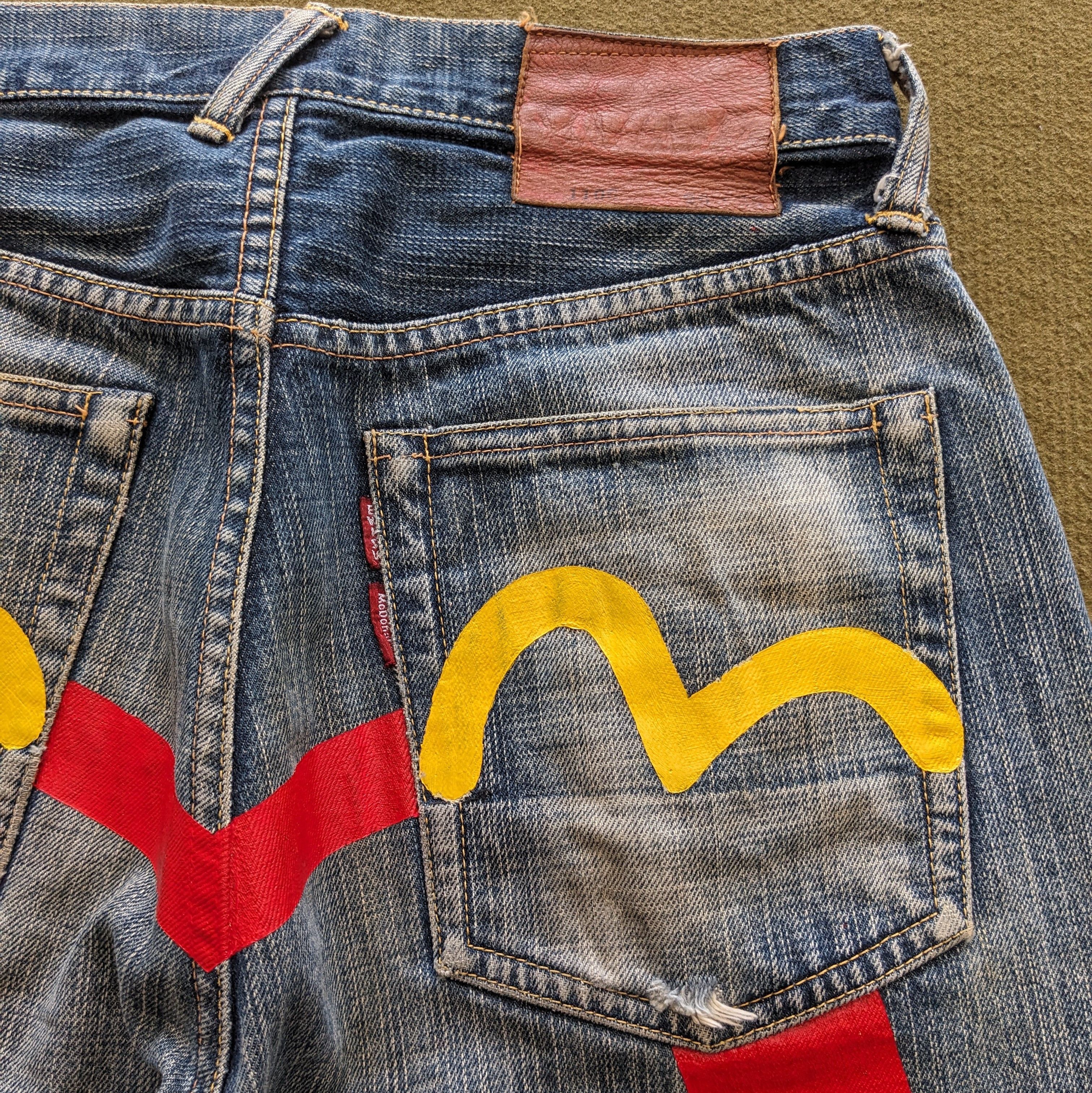Evisu Vintage EVISU x McDonald's Distressed Denim Jeans Size US 28 / EU 44 - 2 Thumbnail
