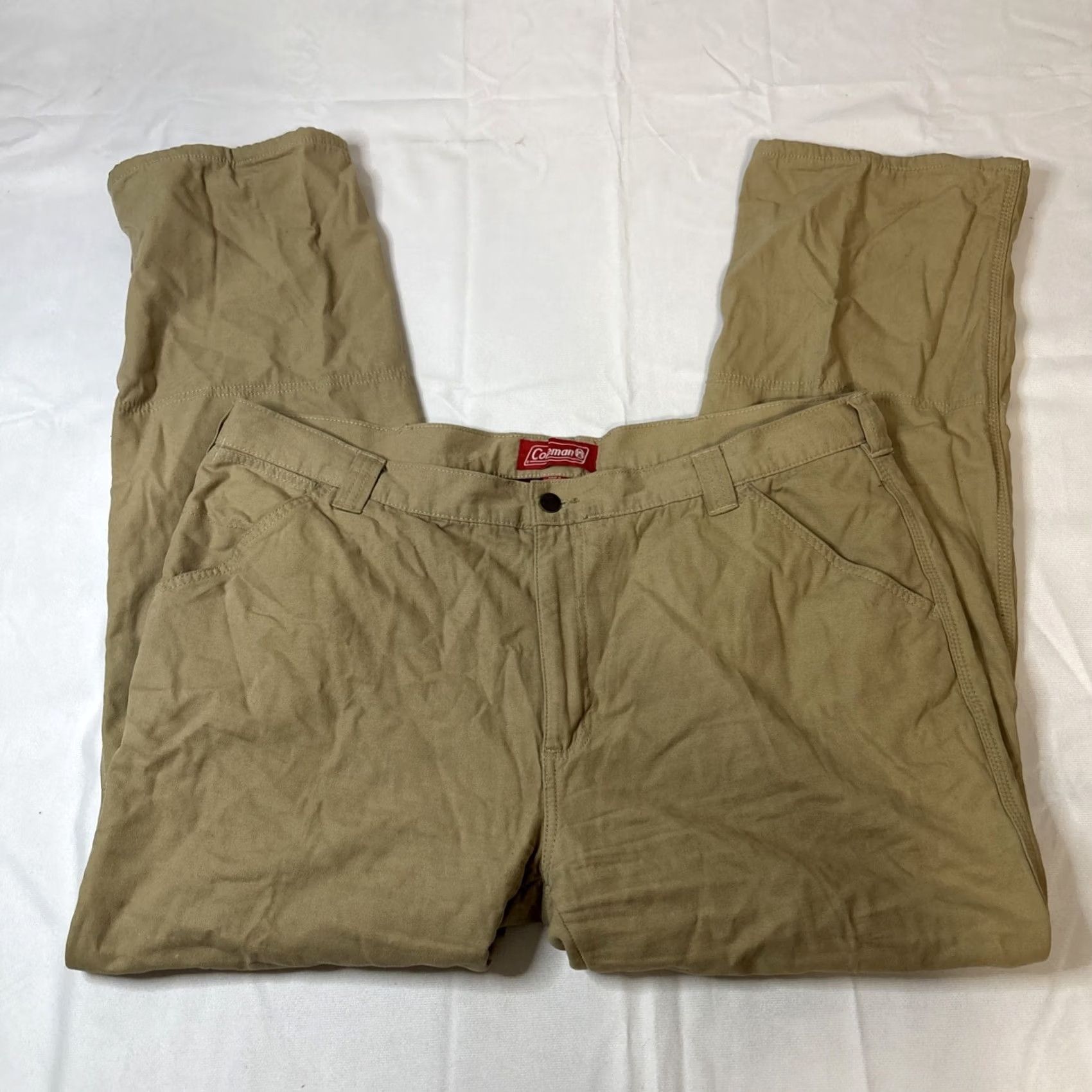 Vintage Coleman Chino Work Pants 40x32 Brown Canvas Fleece Blanket Lined Straight Leg Mens Regular Cotton Canvas Jeans Waist 40 Inseam 32 Vintage No Size US 40 / EU 56 - 3 Thumbnail