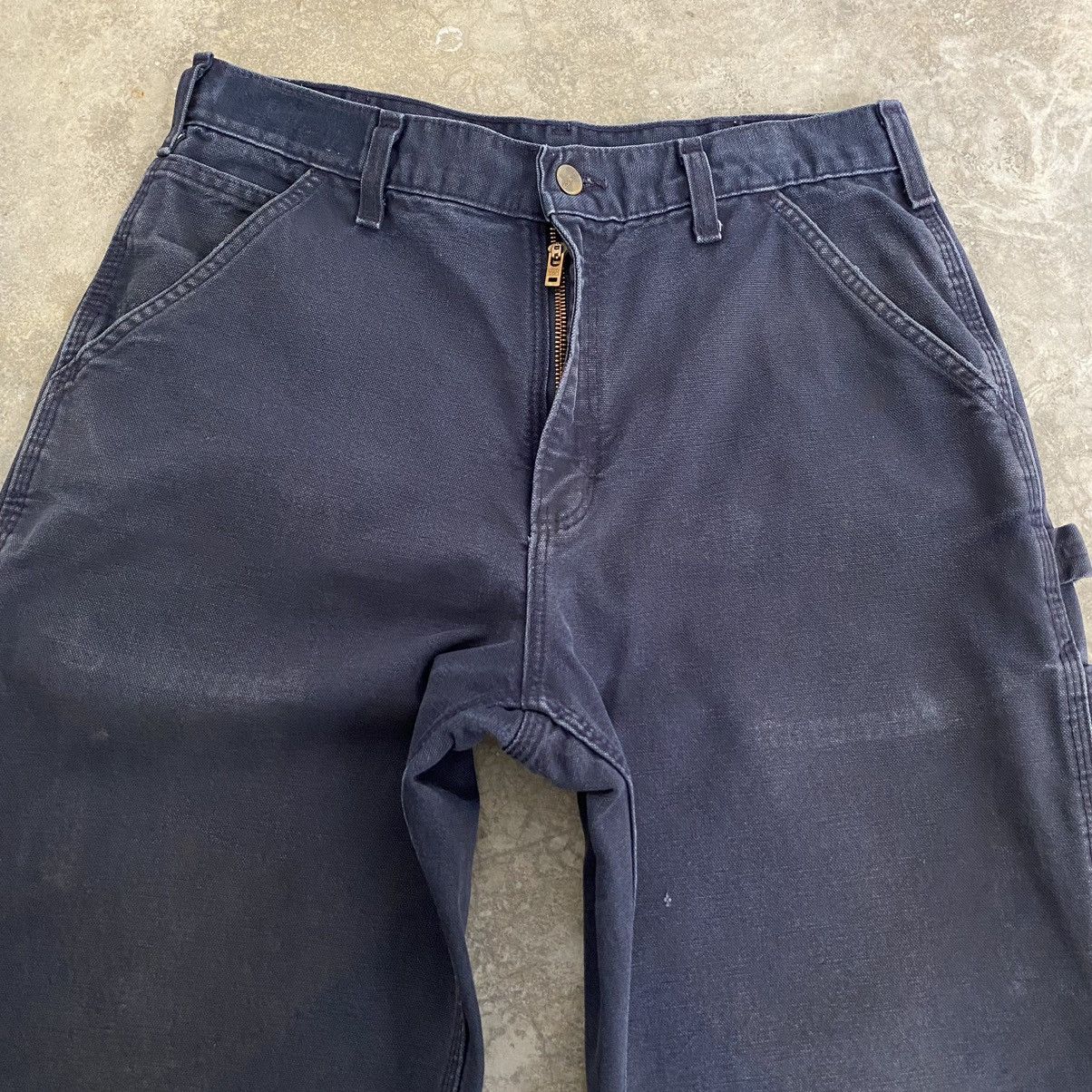 Carhartt Vintage Carhartt Faded Midnight Blue Carpenter Pants Size US 31 - 14 Thumbnail