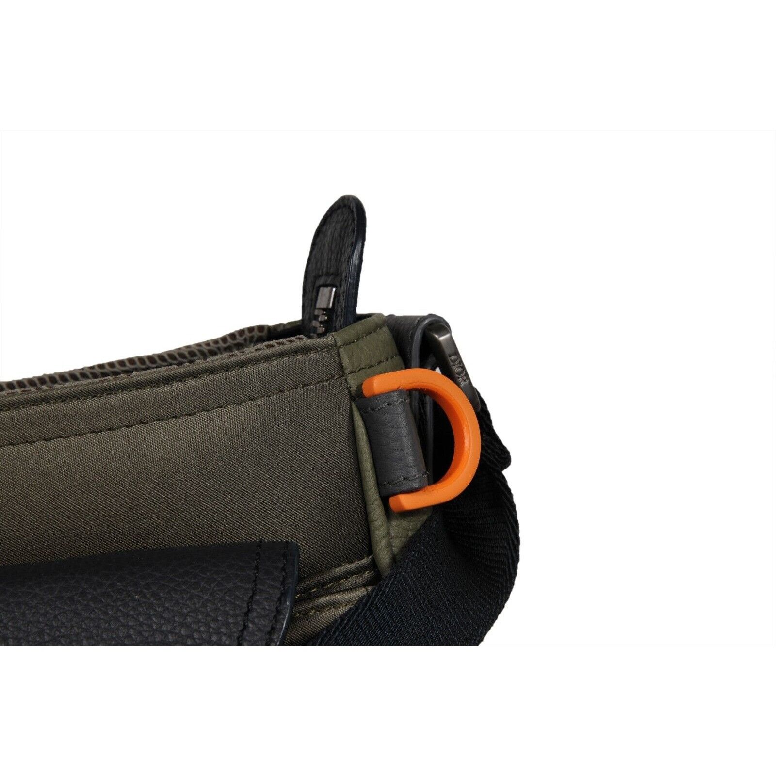 Dior × Sacai Saddle Messenger Bag Olive Green Navy Blue Leather Size ONE SIZE - 5 Thumbnail