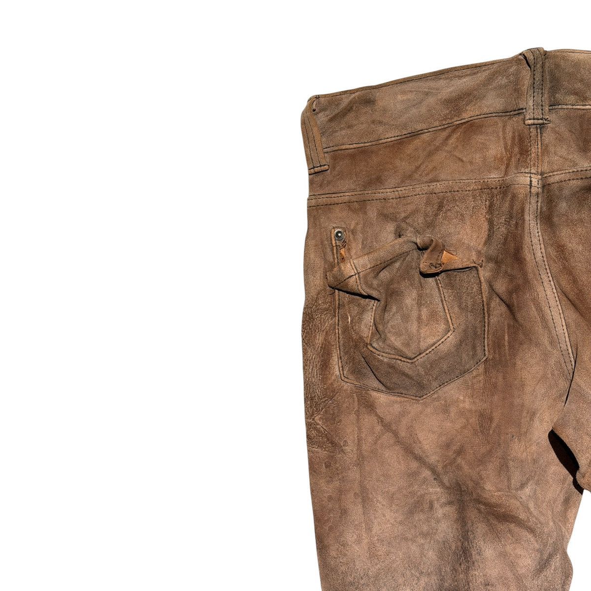 Vintage Sueded leather flared pant Size US 30 / EU 46 - 4 Thumbnail