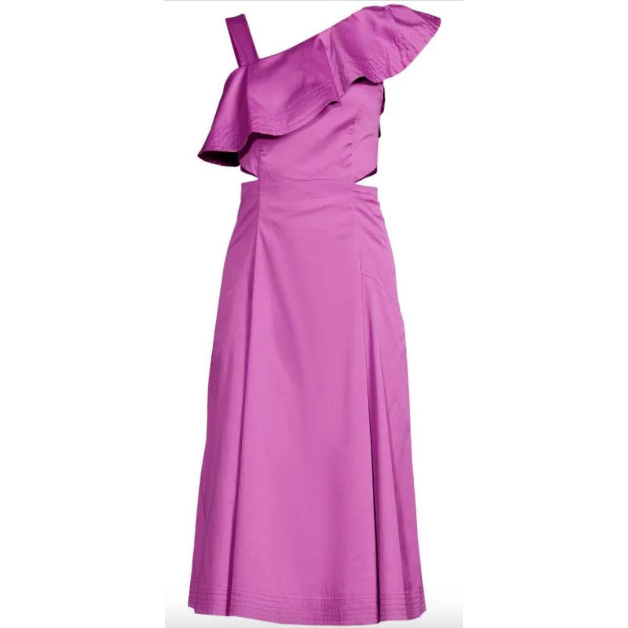 Veronica Beard Veronica Beard Beilla Ruffle A Line Dress Vivid Orchid Size M / US 6-8 / IT 42-44 - 1 Thumbnail