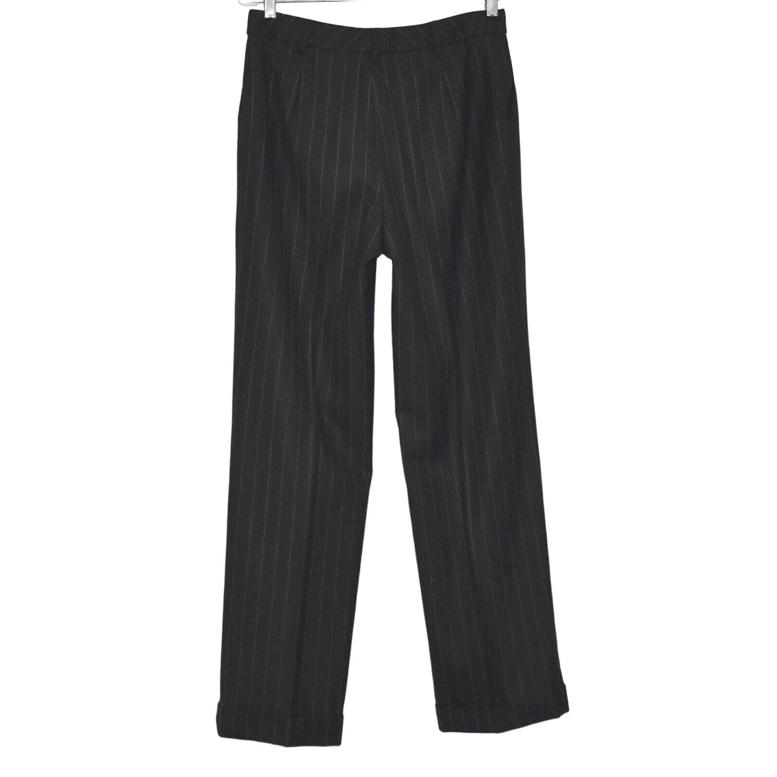 Akris AKRIS Striped Wool Straight Cuffed Dress Trouser Pants US 10 Size 32" / US 10 / IT 46 - 3 Thumbnail