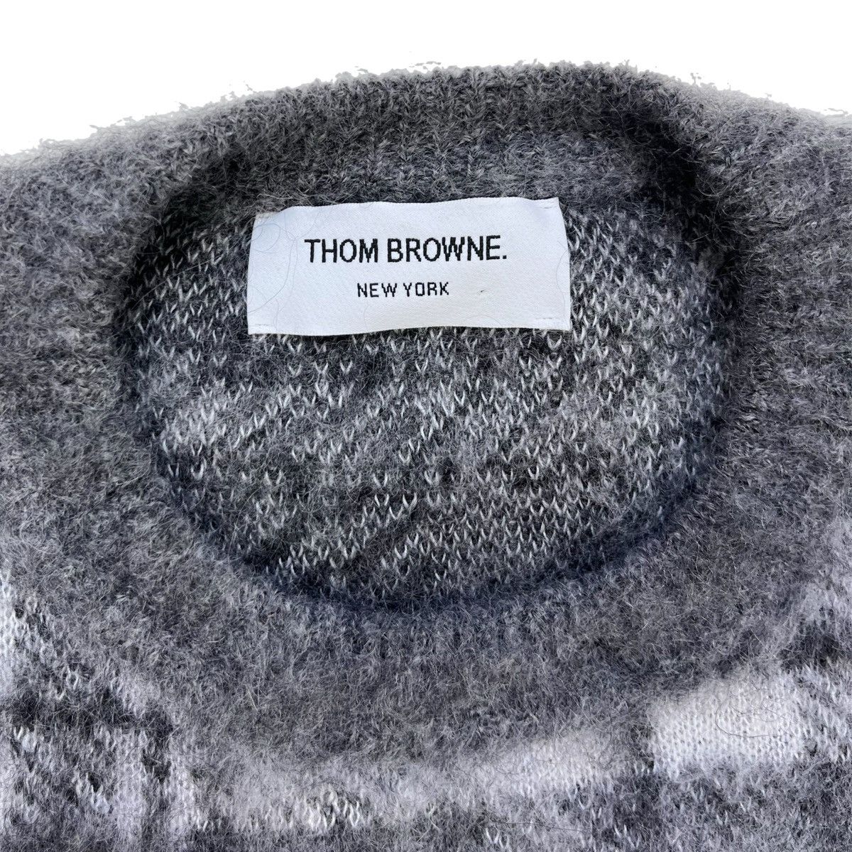 Thom Browne Thom Browne Mohair Check 4-Bar Crewneck Size US M / EU 48-50 / 2 - 3 Thumbnail