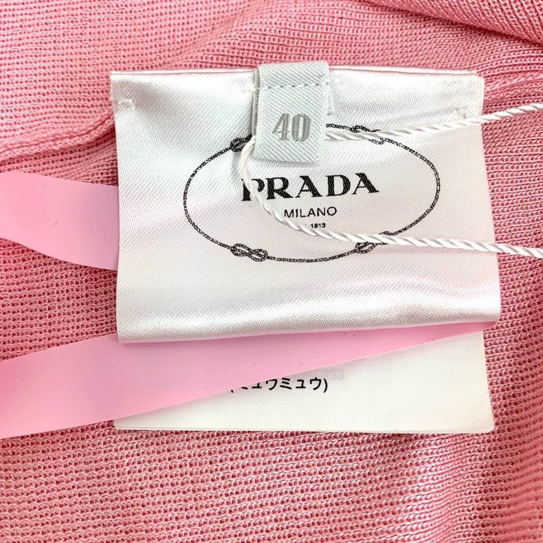 Prada Prada Pink Bow Silk High Neck TShirt-2506 Size M / US 6-8 / IT 42-44 - 6 Thumbnail