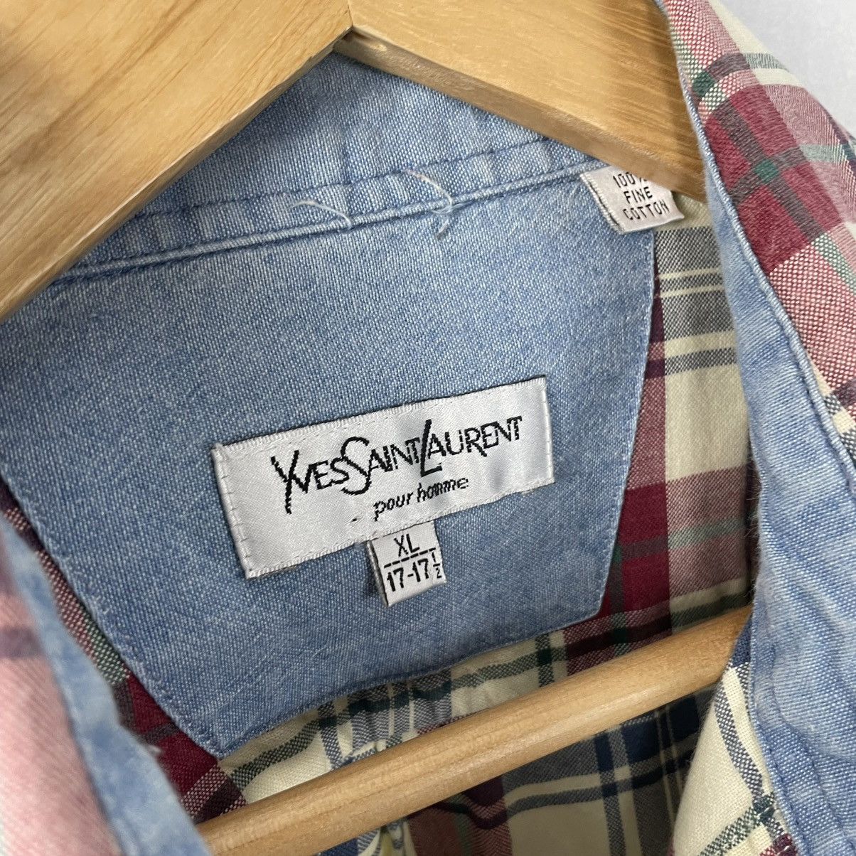 Yves Saint Laurent Vintage Yves Saint Laurent (YSL) Plaid Flannel Button Shirt Size US XL / EU 56 / 4 - 9 Thumbnail