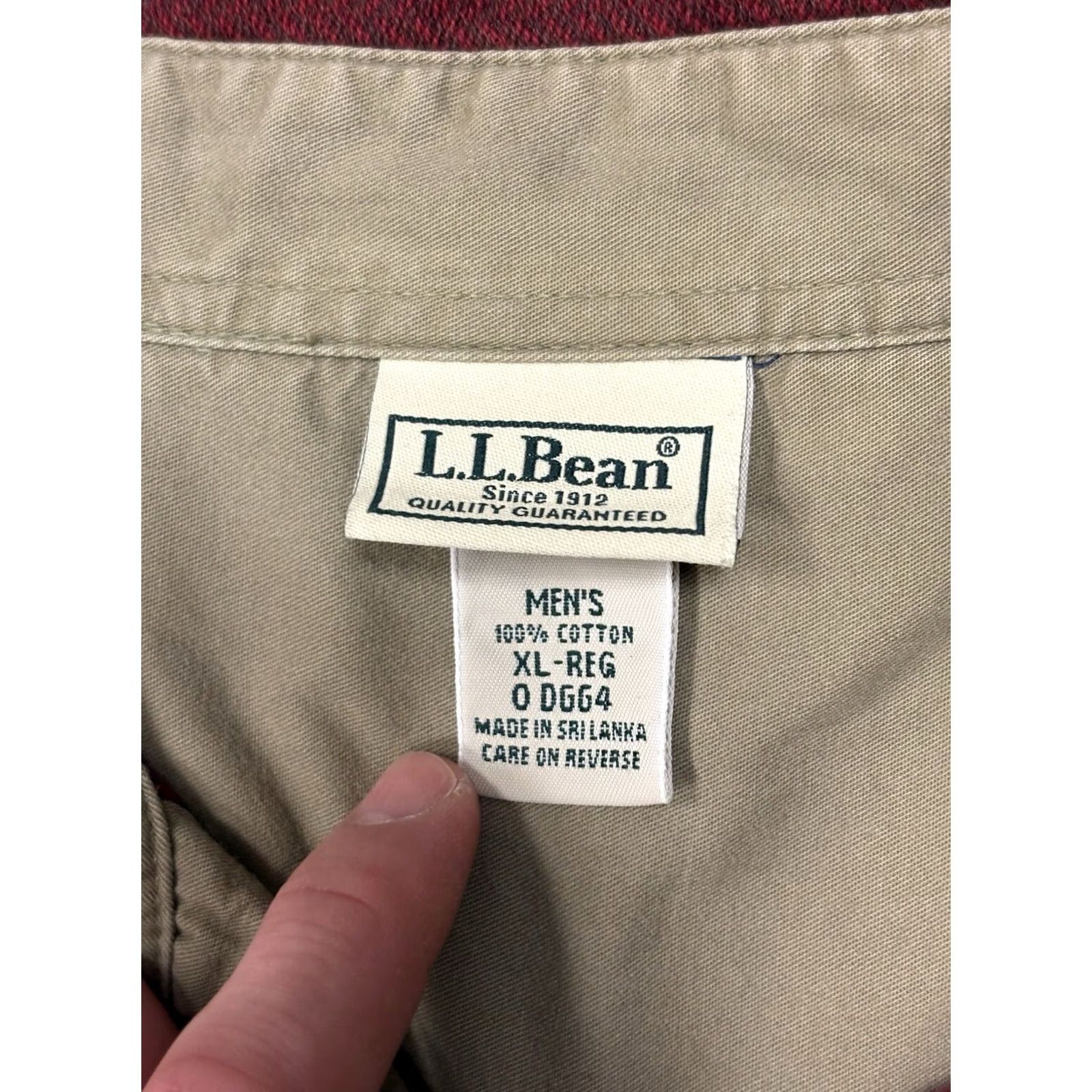 Vintage VINTAGE LL Bean Shirt Mens XL Reg Burgundy Red Herringbone Cotton Button Up Flannel Size US XL / EU 56 / 4 - 6 Thumbnail