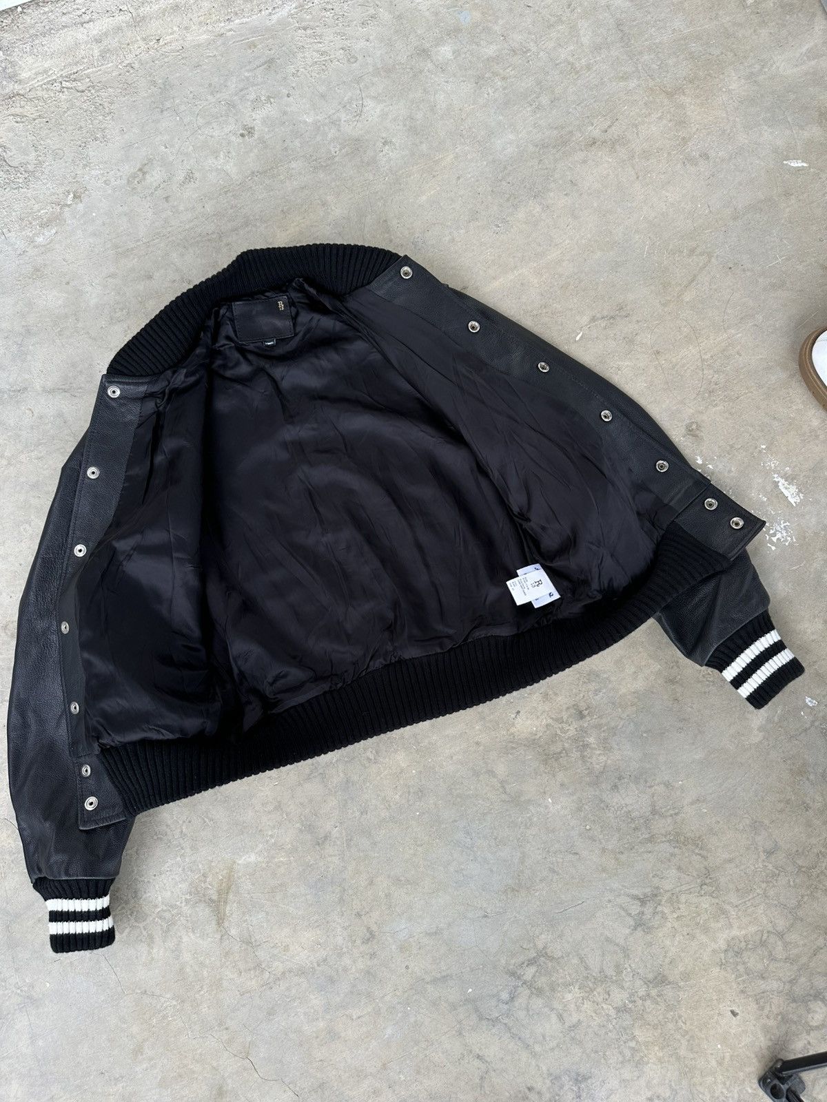 R13 R13 Varsity Bomber Leather Jacket Size XS / US 0-2 / IT 36-38 - 3 Thumbnail
