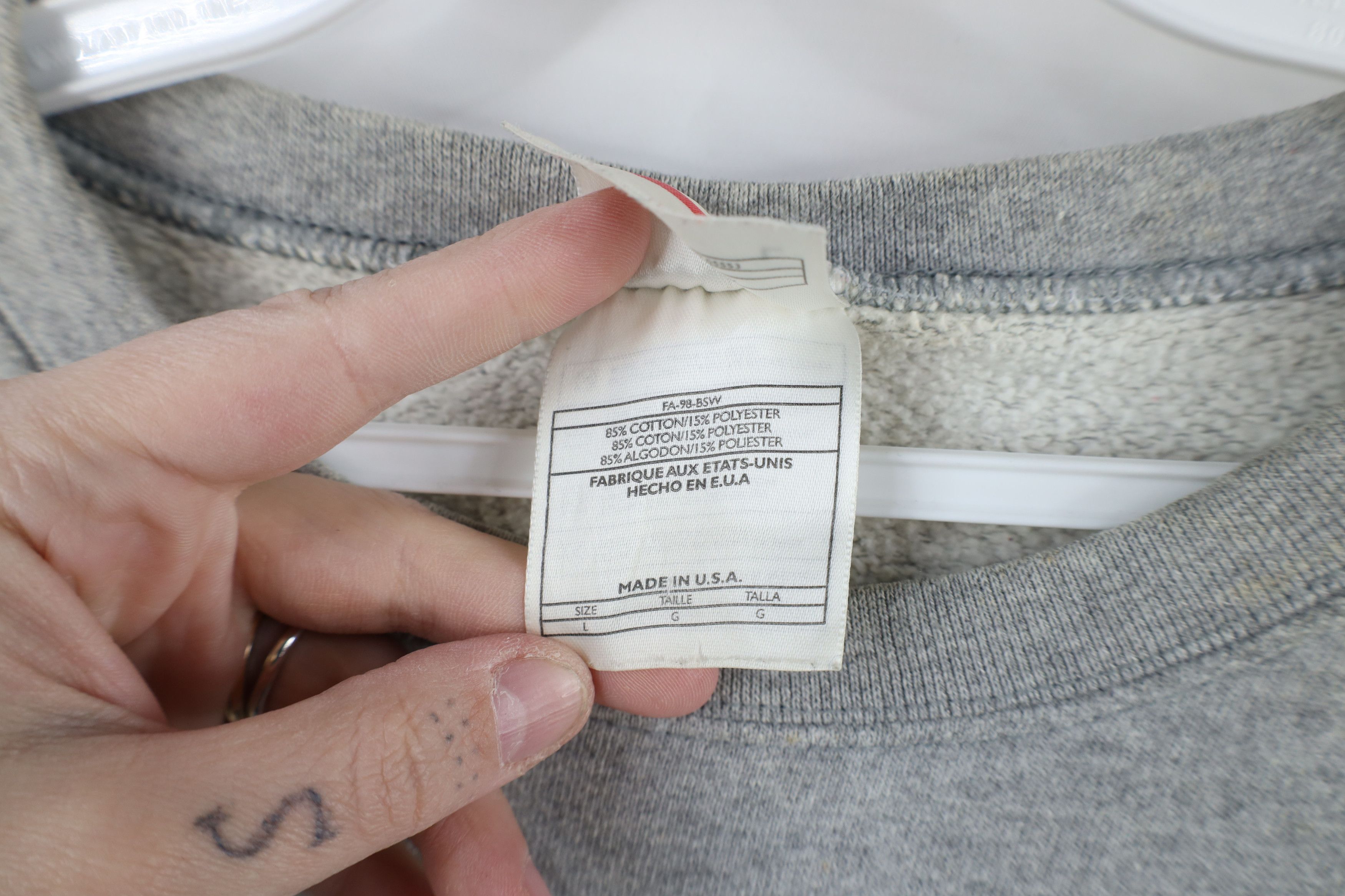 Nike × Vintage Vintage 90s Nike Athletics Spell Felt Patch Sweatshirt USA Size US L / EU 52-54 / 3 - 12 Thumbnail