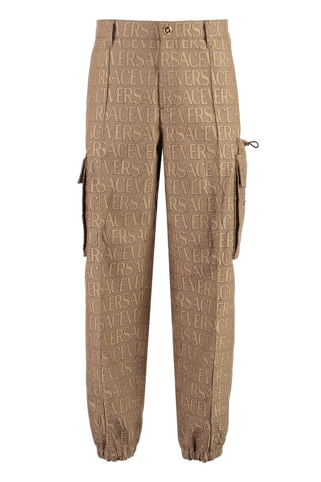 Versace o1y0525 Logo Cargo Pant in Brown Size US 34 / EU 50 - 1 Thumbnail