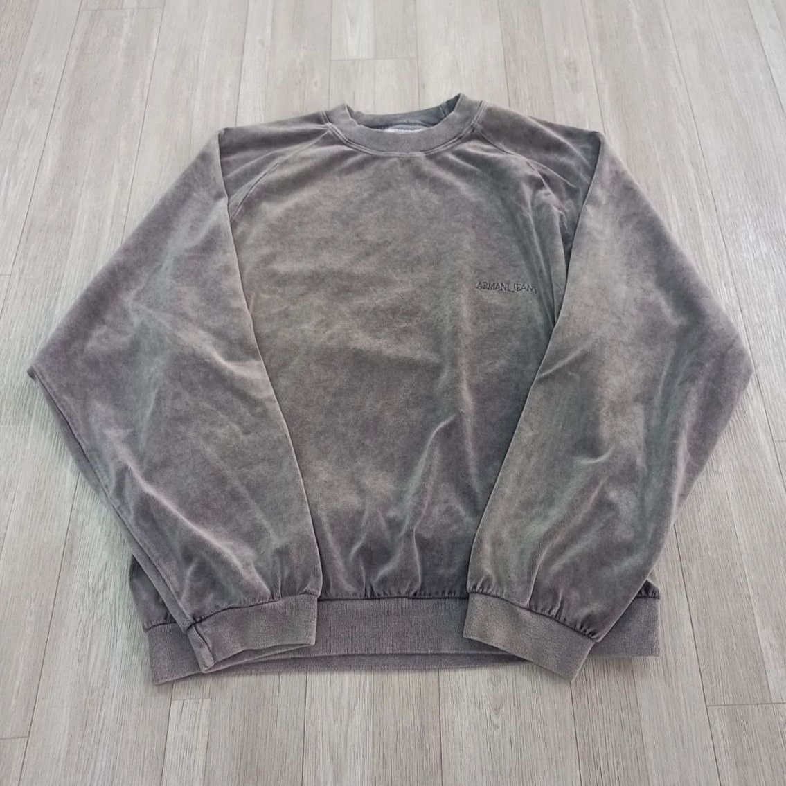 Armani Vintage ARMANI JEANS MISURA Velvet Sweatshirt Size US XL / EU 56 / 4 - 4 Thumbnail