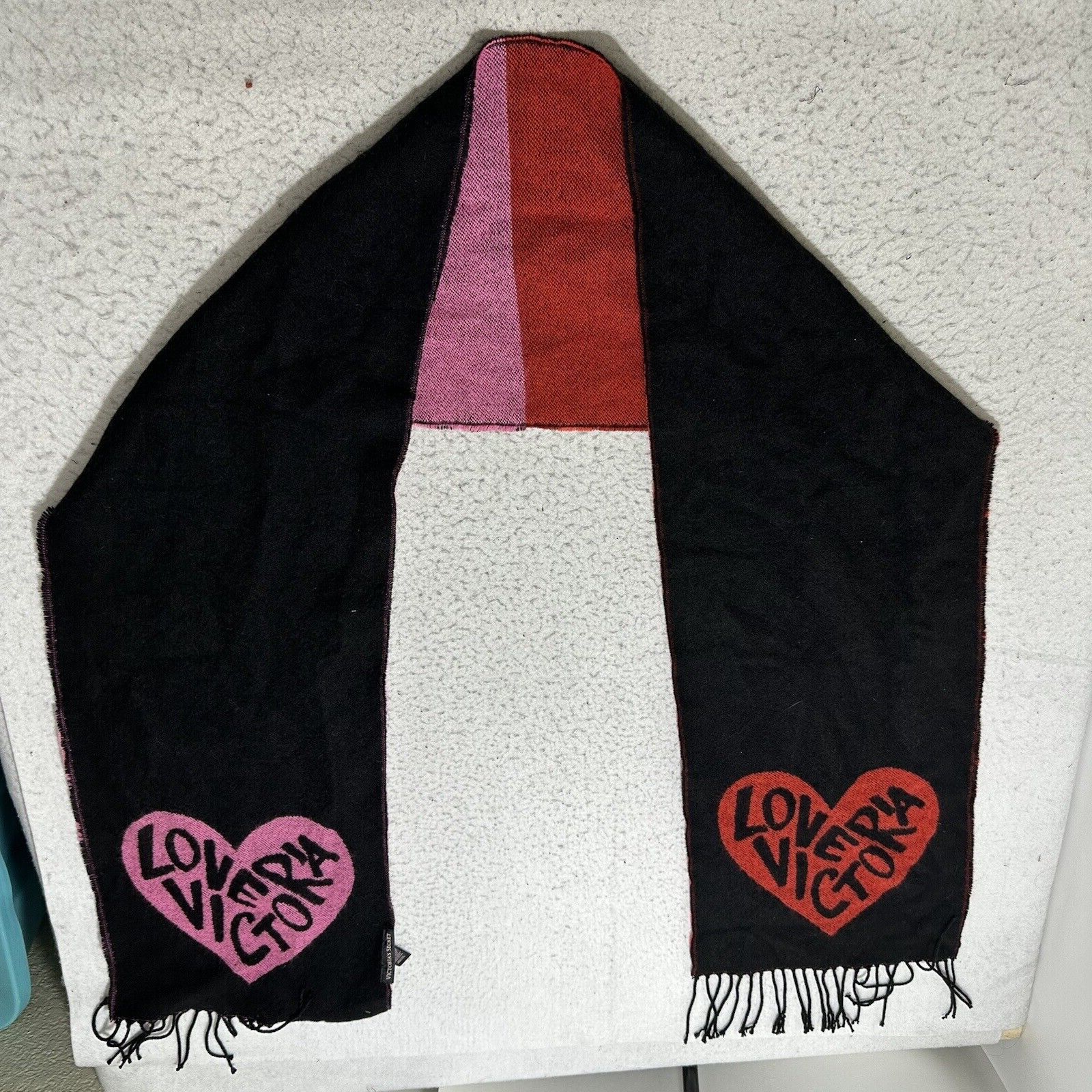 Victoria's Secret Victoria's Secret Angel Collection Heart Scarf Pink Black 80 Size ONE SIZE - 3 Thumbnail