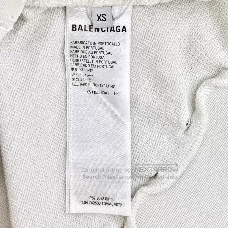 Balenciaga Balenciaga White Ripped Design Cotton Hooded Long Sleeve S Size US XS / EU 42 / 0 - 7 Thumbnail