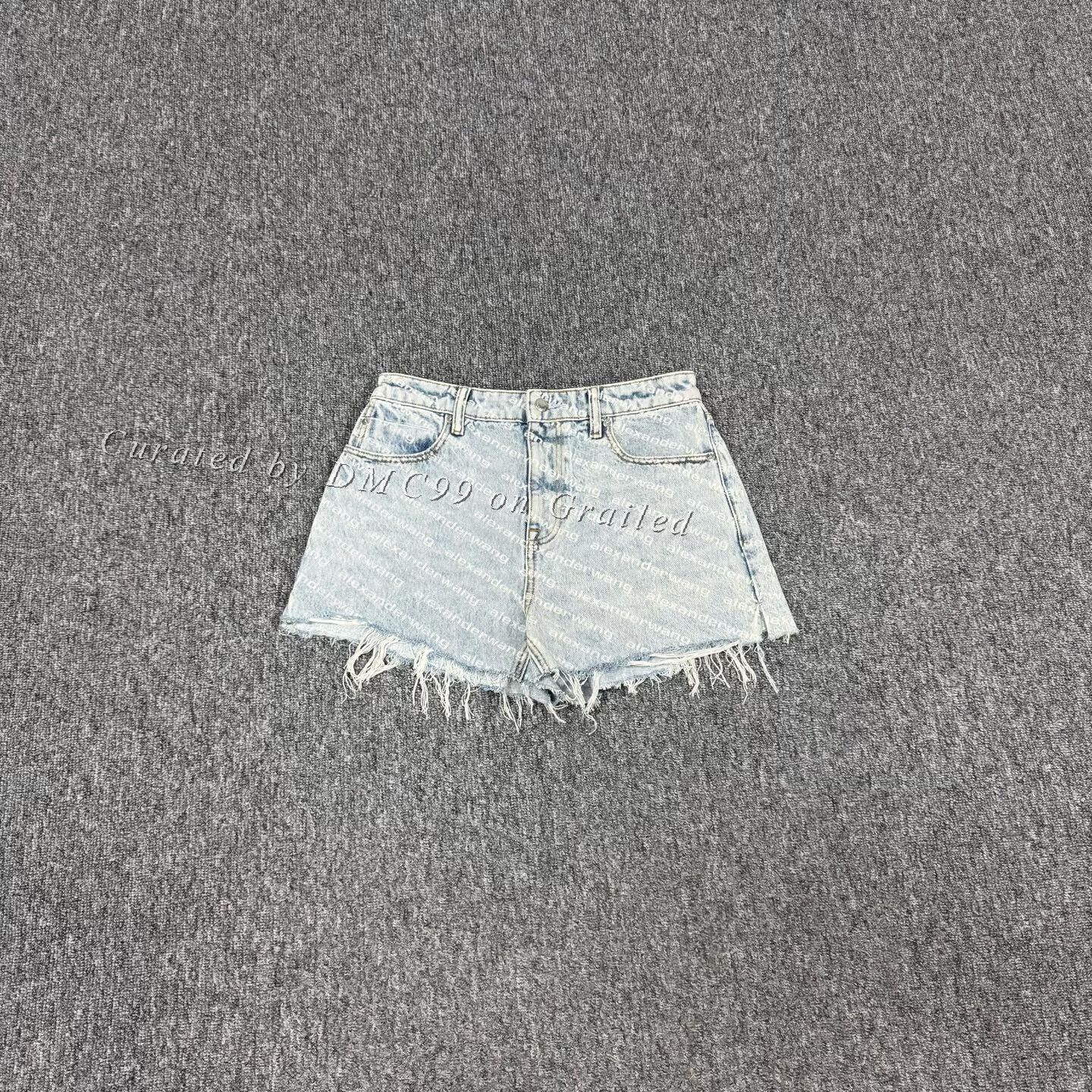Alexander Wang Alexander Wang All-over Print Distressed Fringe Denim Shorts Size 28" / US 6 / IT 42 - 1 Thumbnail