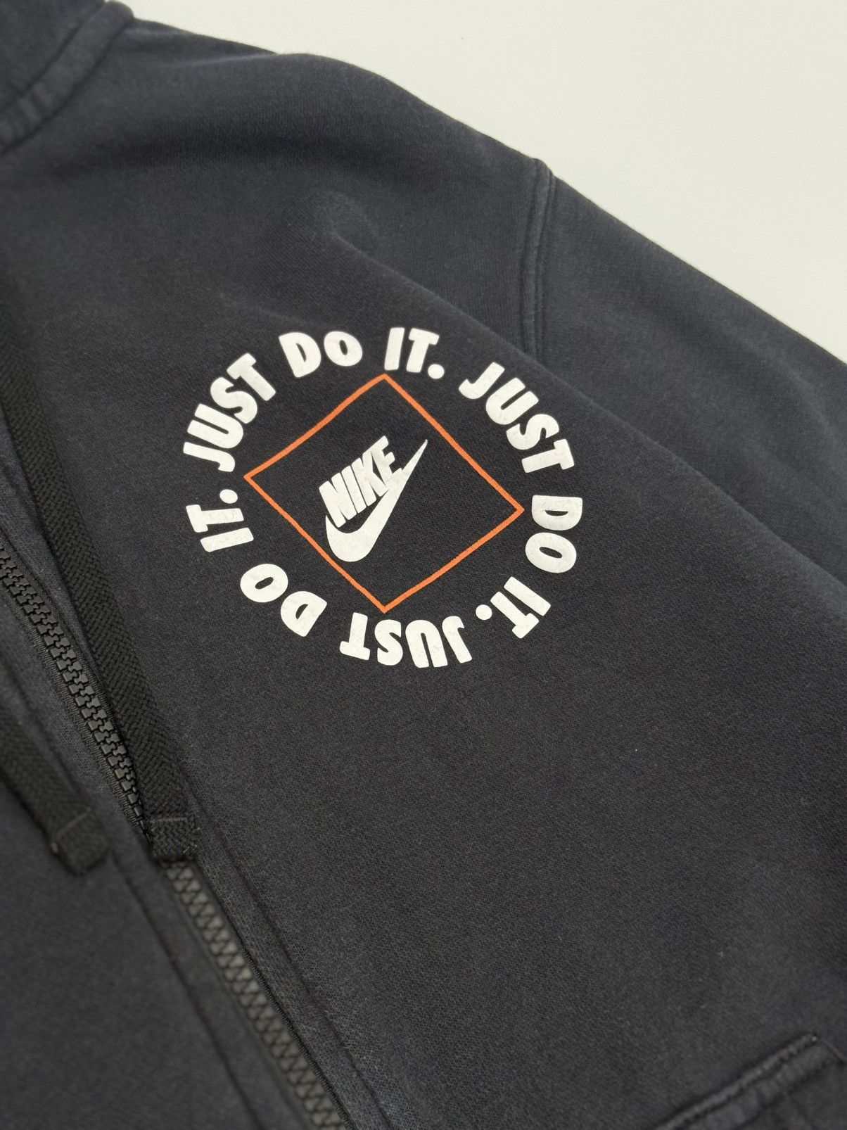 Nike 🔥 Y2K Nike JUST DO IT Faded Black Sweat Zipper Hoodie - L Size US L / EU 52-54 / 3 - 4 Thumbnail