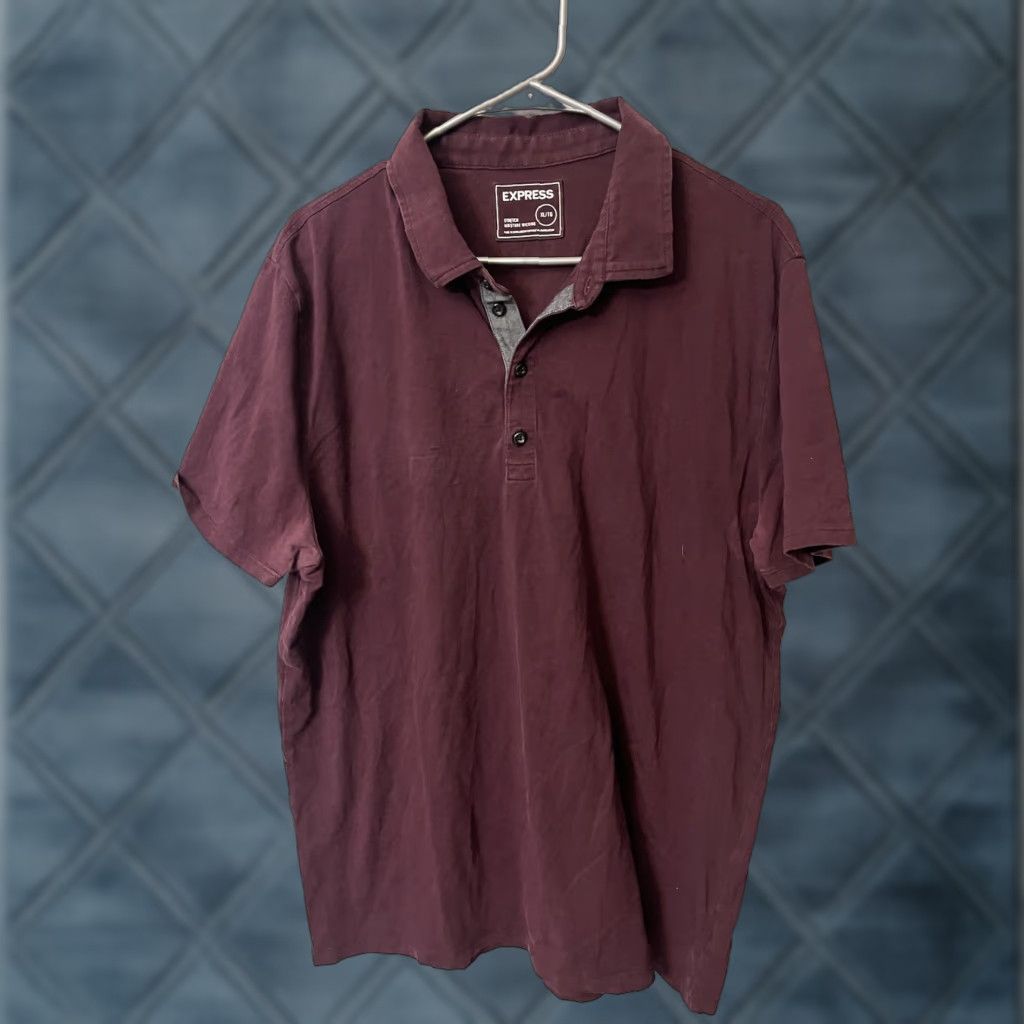 Express Express Polo Shirt Maroon Short Sleeve Moisture Wicking XL Mens Polo Shirt XXL? Size US XL / EU 56 / 4 - 1 Thumbnail