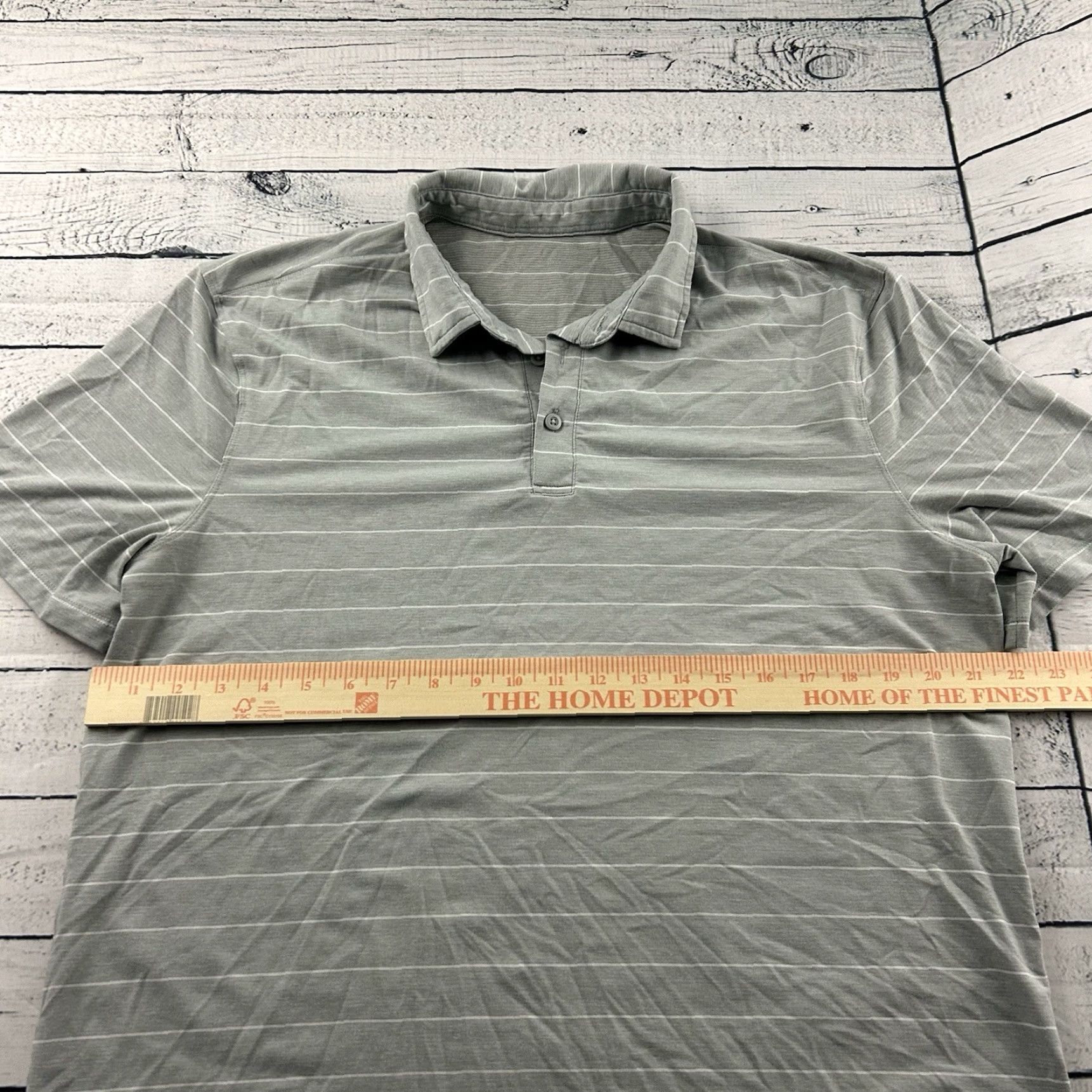Vintage Lululemon Striped Short Sleeve Button Front Polo Shirt Men's Large Gray Size US L / EU 52-54 / 3 - 3 Thumbnail
