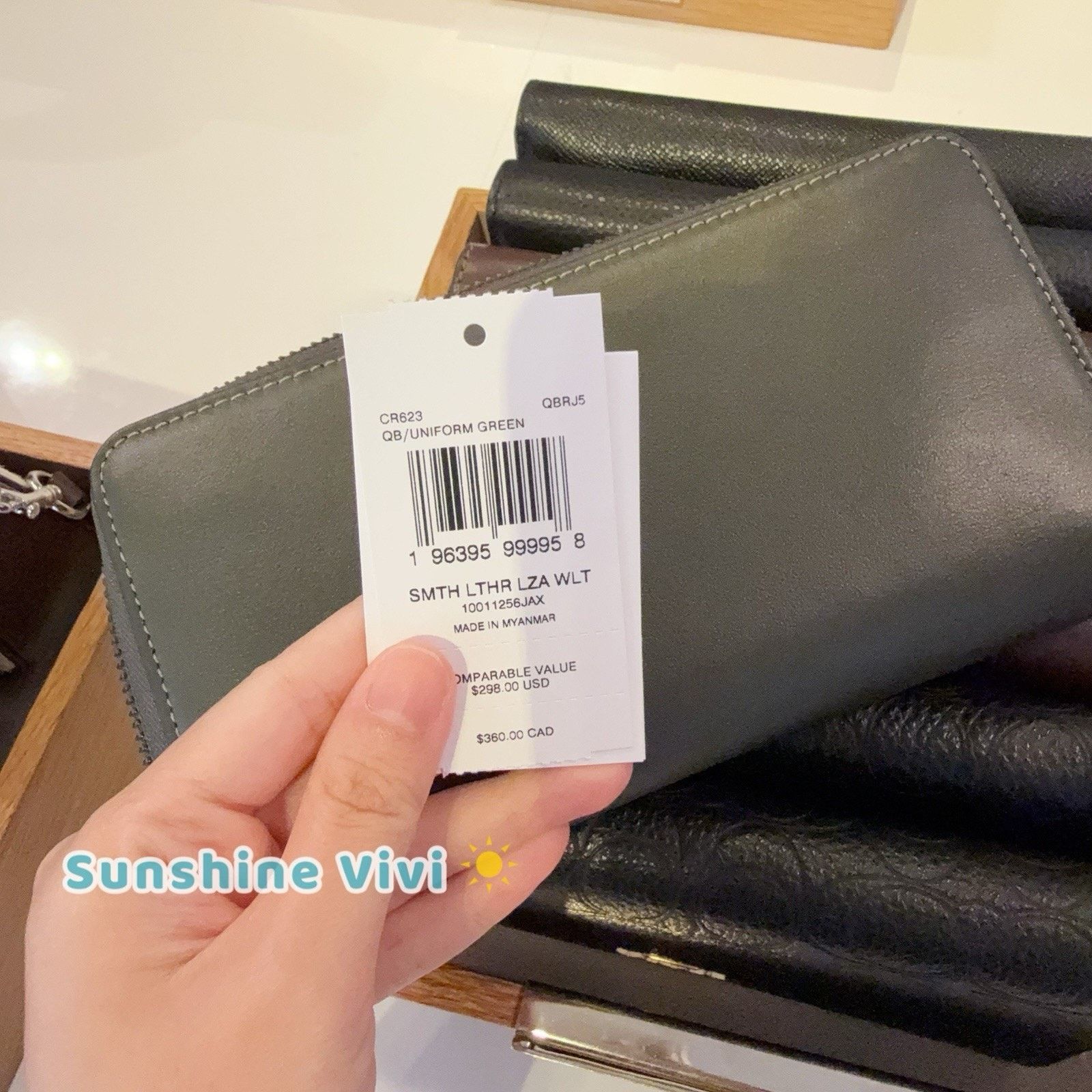 Coach NWT Coach Long Zip Around Phone Wallet CR623 Uniform Green Size ONE SIZE - 5 Thumbnail
