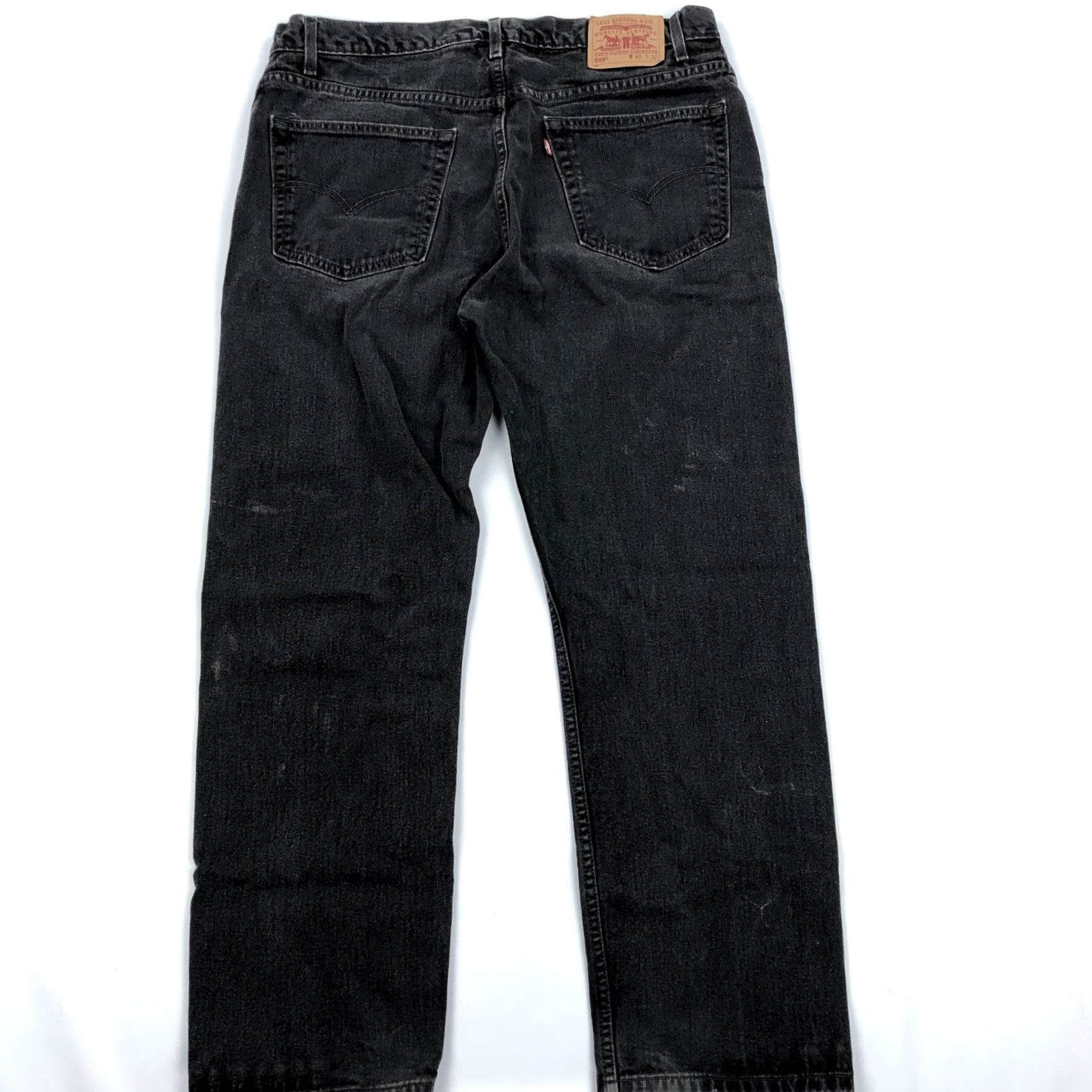 Levi's Levi's 505 Men's Regular Fit Straight Jeans 40x30 Black Denim Zip Fly Regular Waist 40 Black Denim 5-Pocket Set Vintage No Mens Size US 40 / EU 56 - 2 Thumbnail