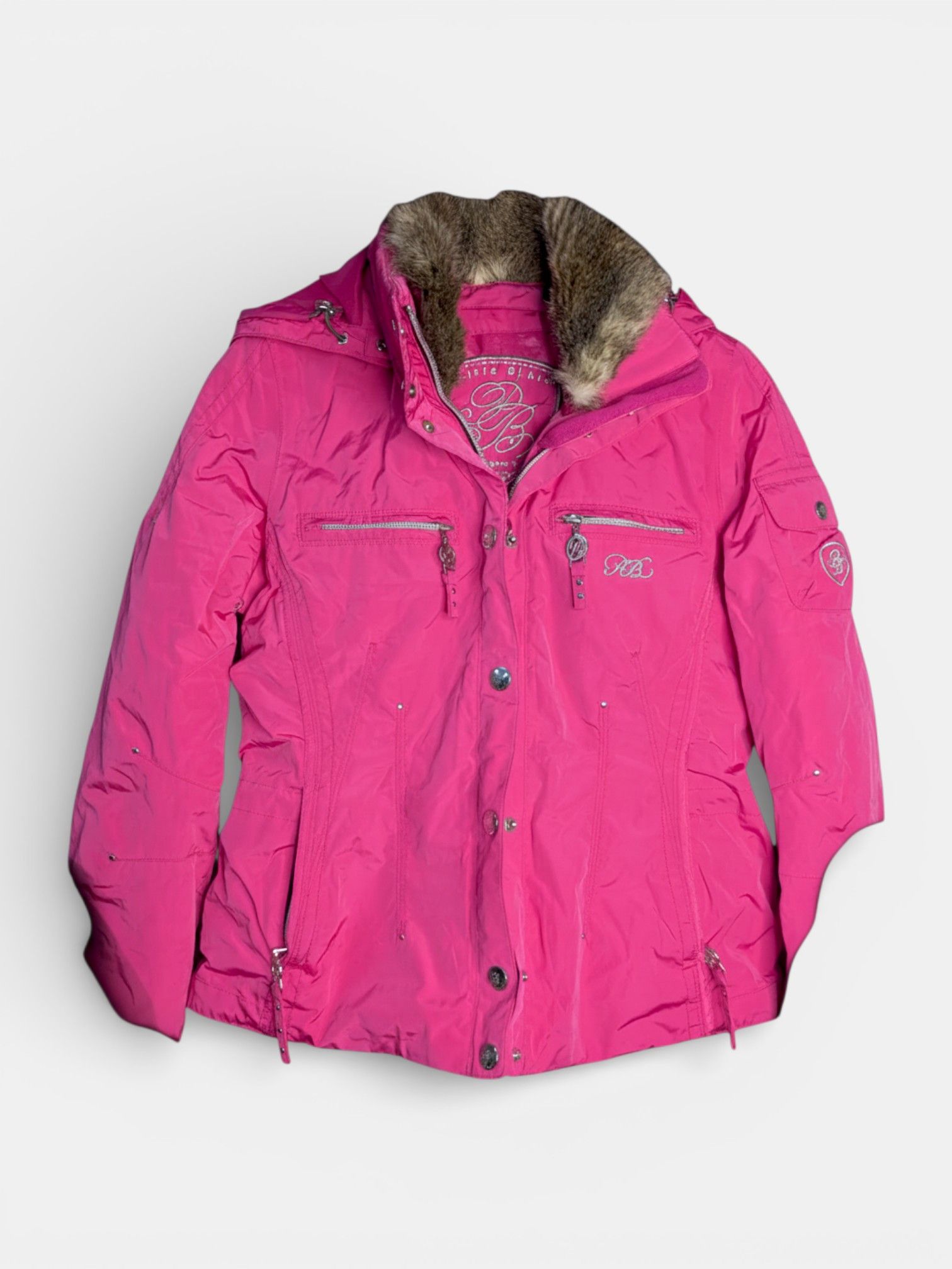 Other Poivre Blanc Women’s Pink Ski Jacket – Fur Hood, Size S Size S / US 4 / IT 40 - 1 Thumbnail