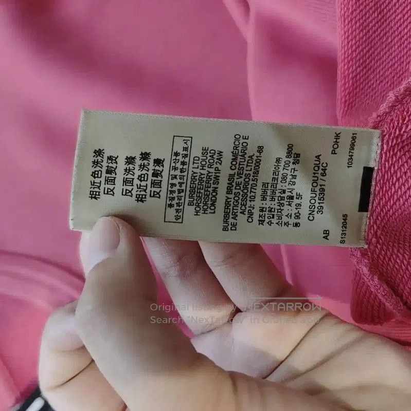 Burberry Burberry Deep Pink Cotton Women's Sweatshirt. Size S / US 4 / IT 40 - 7 Thumbnail