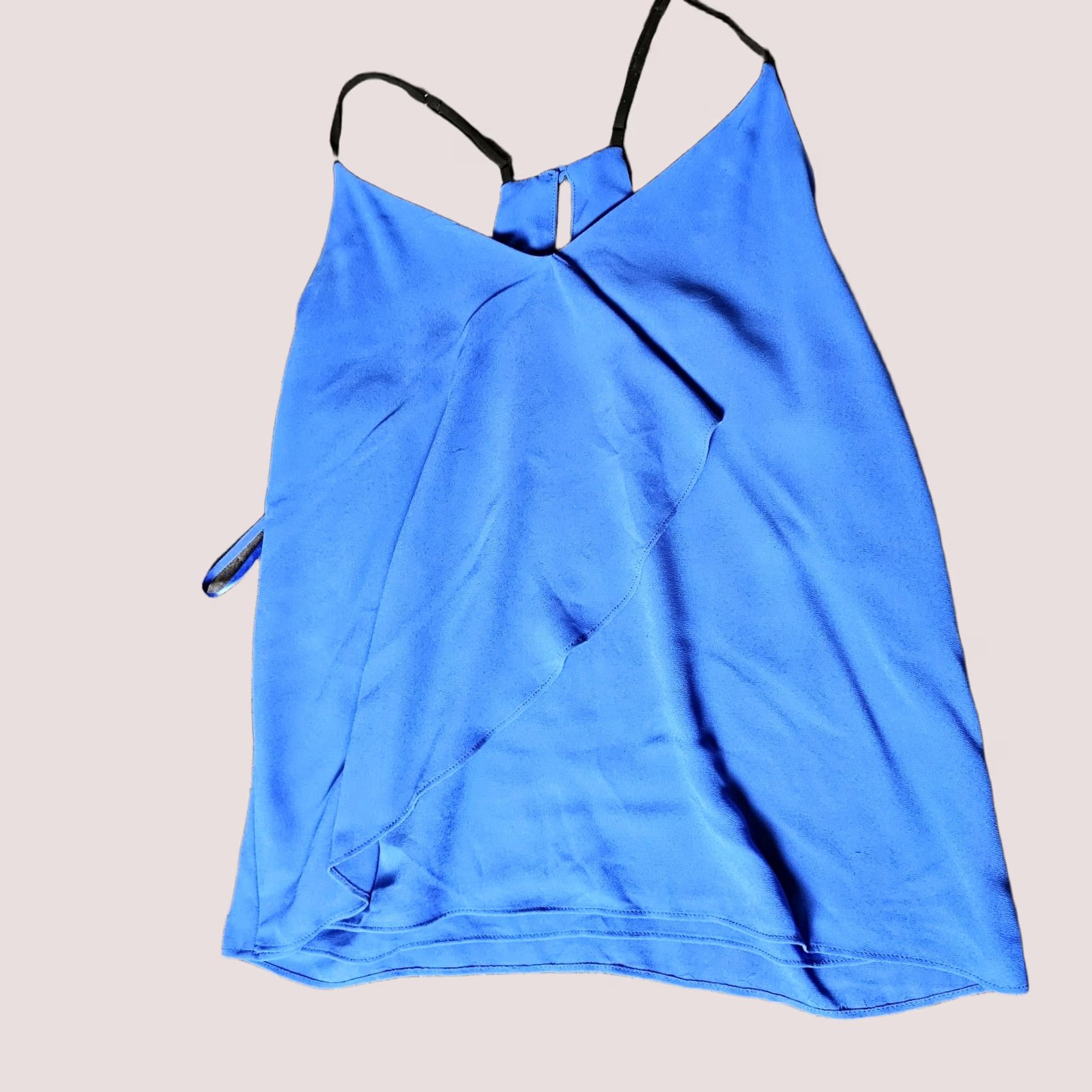 Vintage Naked Zebra Blouse Sleeveless Blue Tank Top Sheer Women Size M Button Pullover Casual Party/Cocktail Travel Knit Polyester Silk-like? Size M / US 6-8 / IT 42-44 - 1 Thumbnail