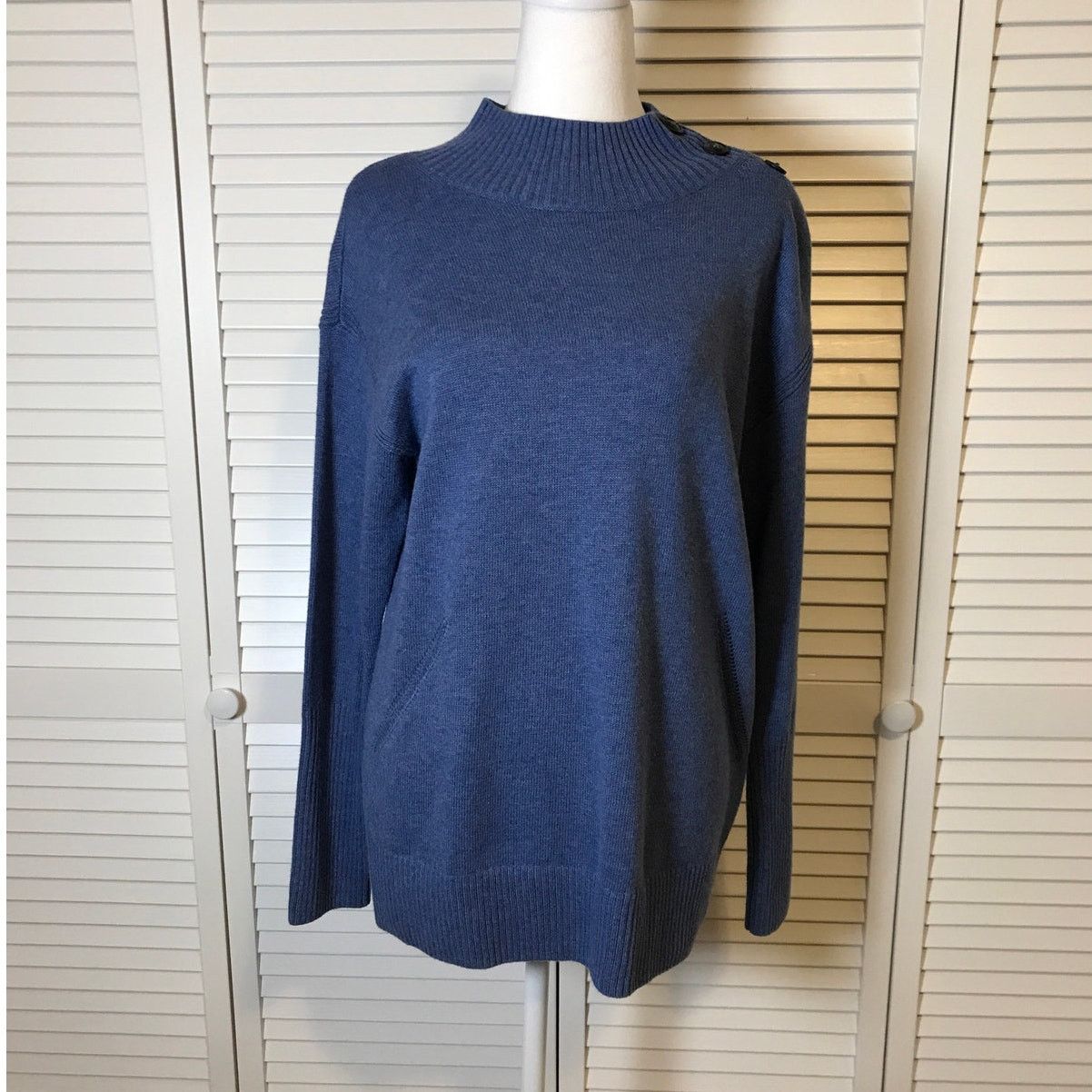 Other Talbots Blue High Neck Long Sleeve Sweater MP Size M / US 6-8 / IT 42-44 - 1 Thumbnail