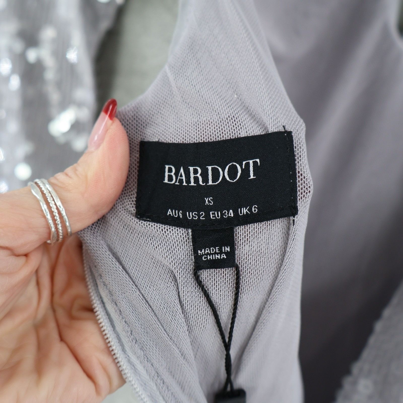 Other BARDOT Verona Low-Back Sequin Maxi Dress Womens 2 Gray Size XS / US 0-2 / IT 36-38 - 2 Thumbnail