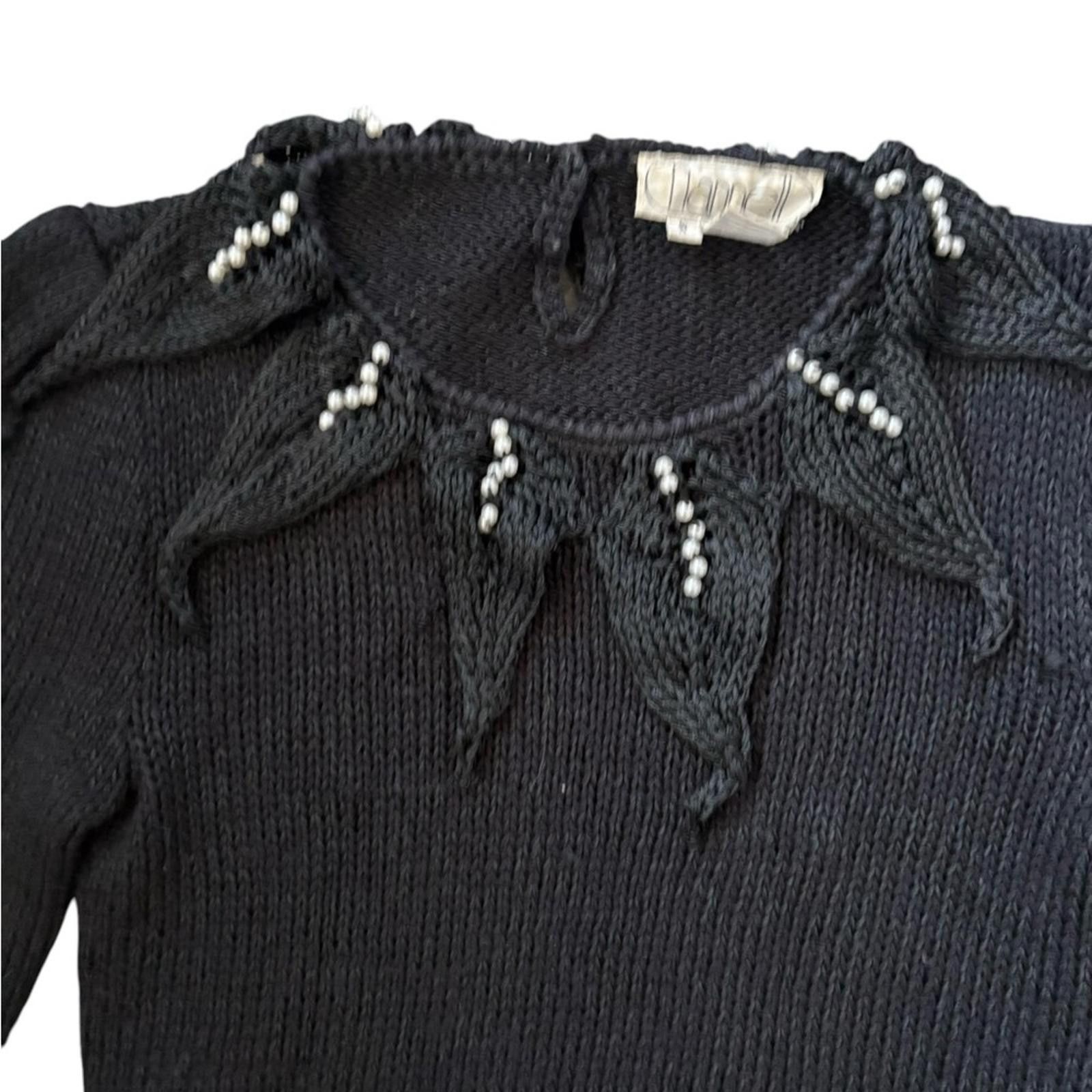 Vintage Nannell Vintage 80s Peals Hand Knit Sweater Black Size S / US 4 / IT 40 - 7 Thumbnail