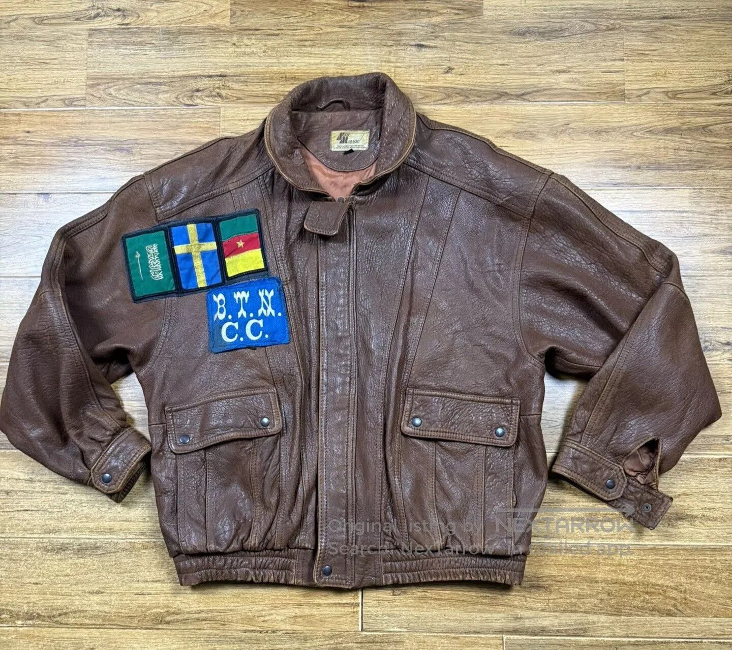 AN+IRAGE Brown Leather Jacket.
