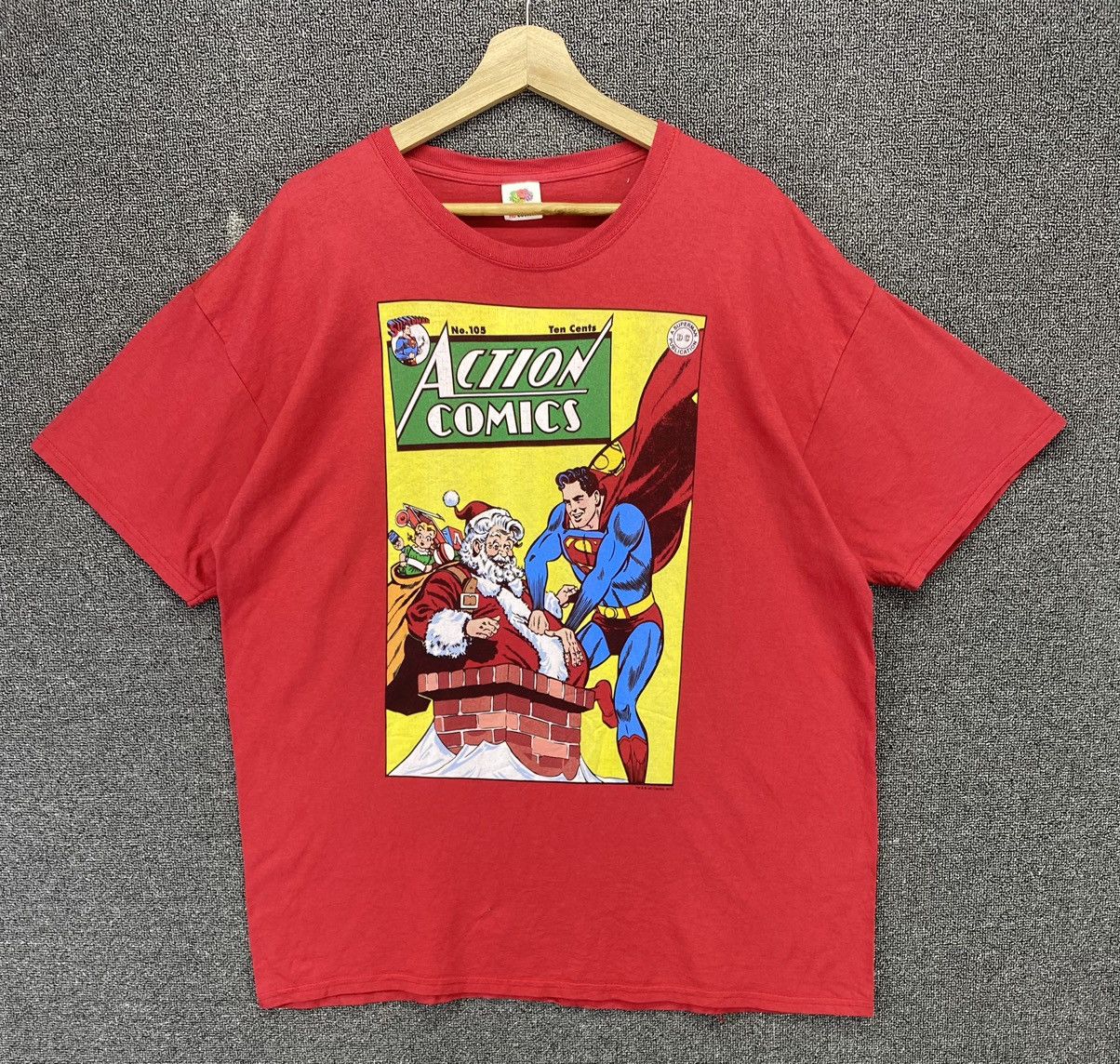 DC Comics × Vintage Vintage Superman Christmas Action Comics Tee T Shirts Size US XL / EU 56 / 4 - 1 Thumbnail