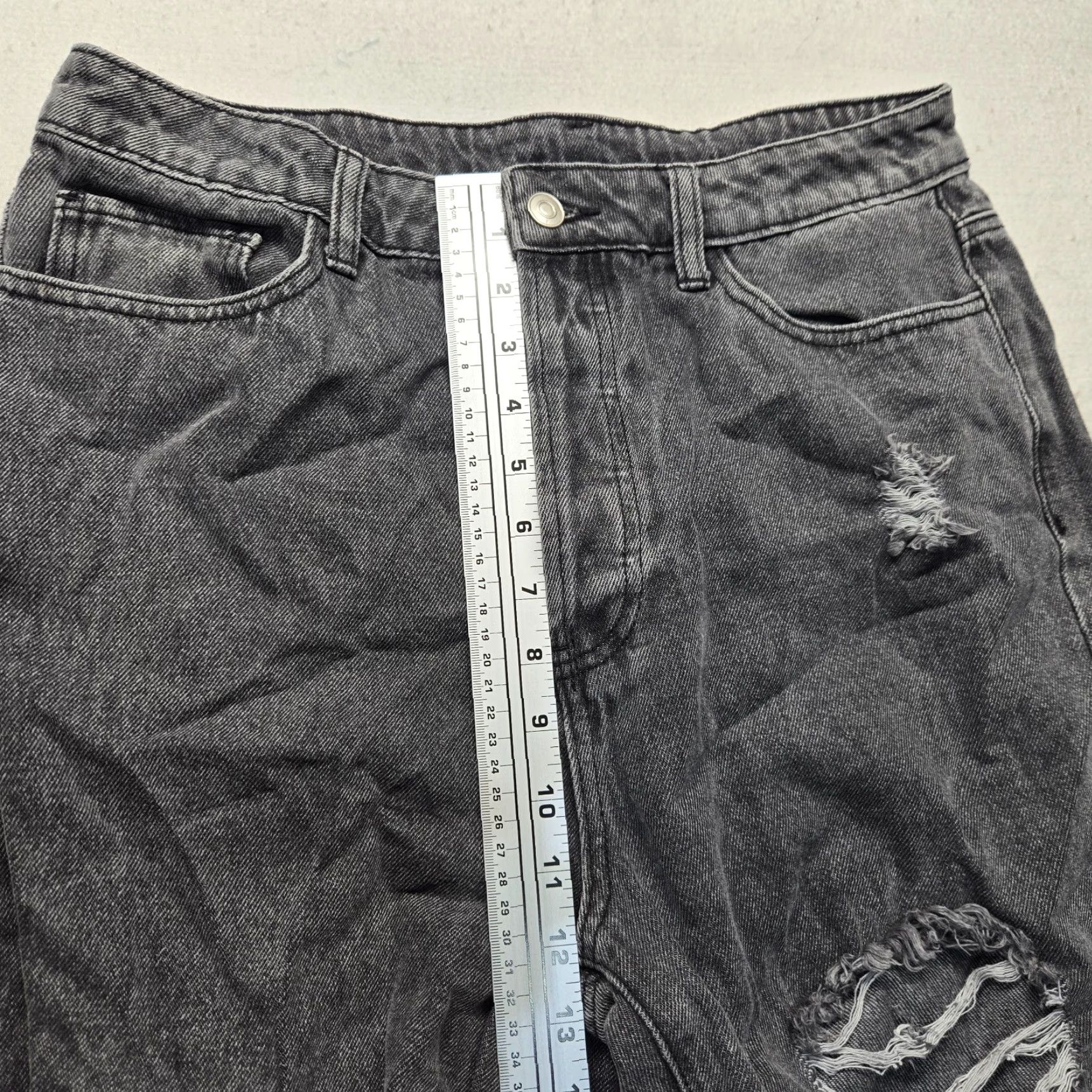 Shein SheIn Jeans Women Size L Black Skinny High Rise Distressed Stretchy Pants Size 36" / US 14 / IT 50 - 6 Thumbnail