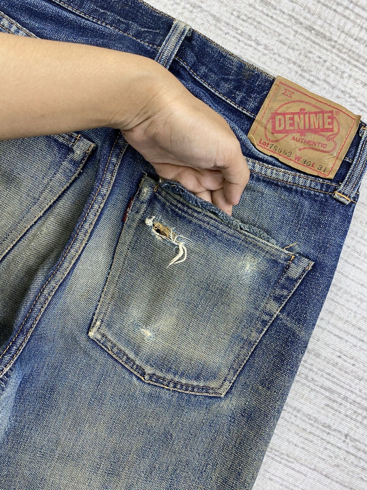 Denime × Vintage Vintage Denime Japan Selvage Distressed Jeans Denim Pants Size US 29 - 13 Thumbnail