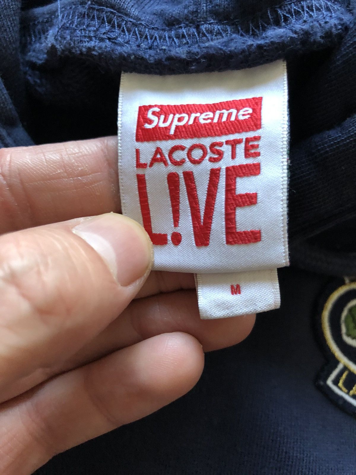 Lacoste × Supreme rare streetwear Supreme Lacoste Hooded Sweatshirt navy Size US M / EU 48-50 / 2 - 4 Thumbnail
