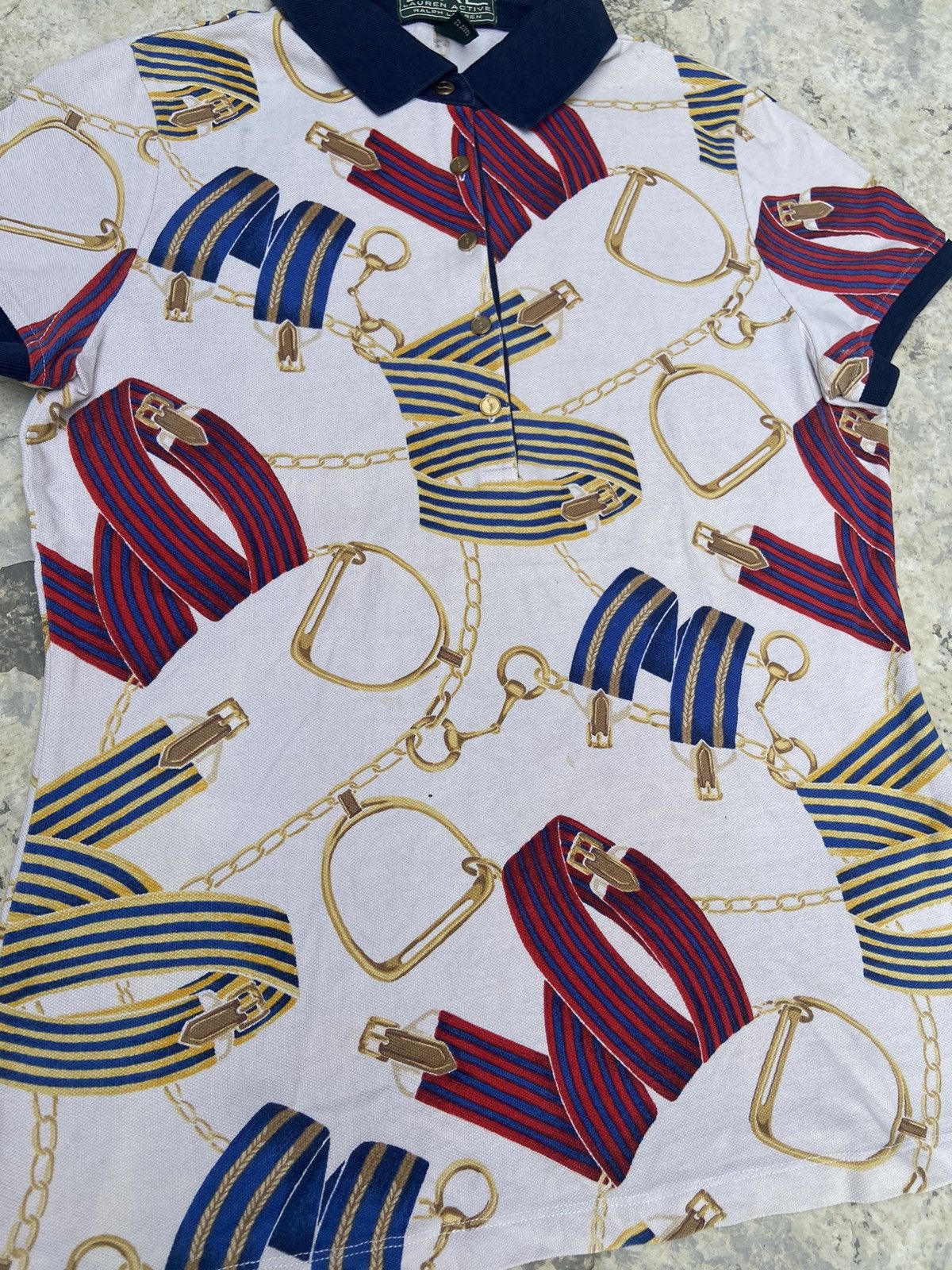 Lauren Ralph Lauren 💥 Rare 💥 LRL ralph Lauren women polo shirt full print Size M / US 6-8 / IT 42-44 - 4 Thumbnail