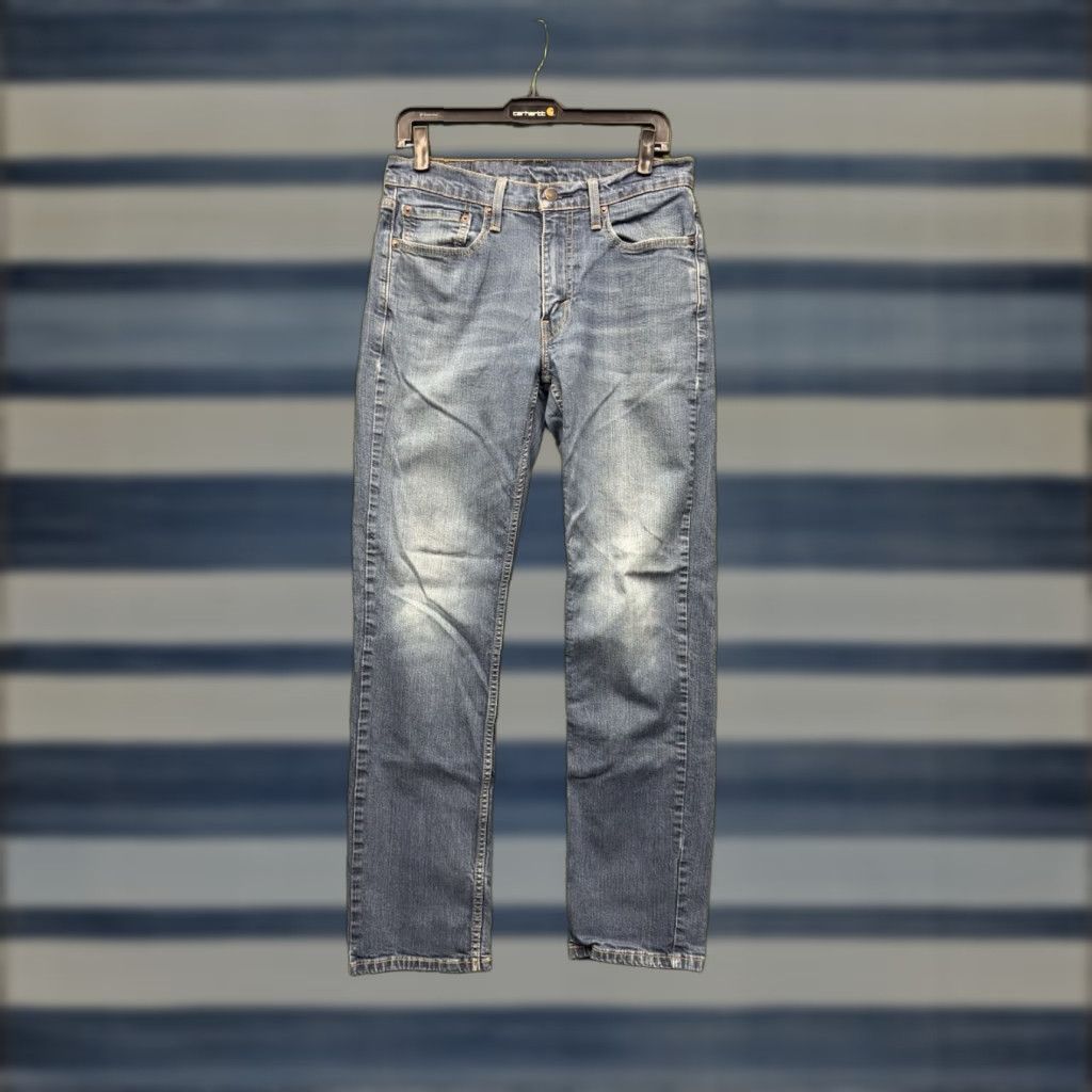 Levi's Levi's 514 Jeans Mens 32x32 Straight Regular Stretch Denim Medium Wash Blue Size US 32 / EU 48 - 1 Thumbnail