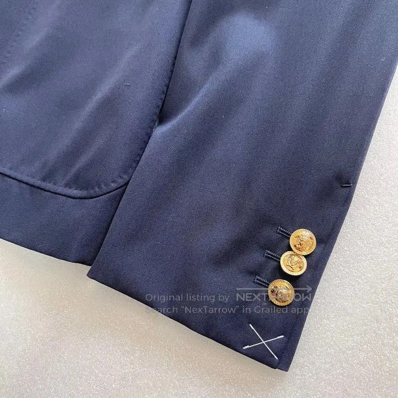 Versace Versace Men's Long Sleeve Navy Wool Blazer . Size US L / EU 52-54 / 3 - 4 Thumbnail