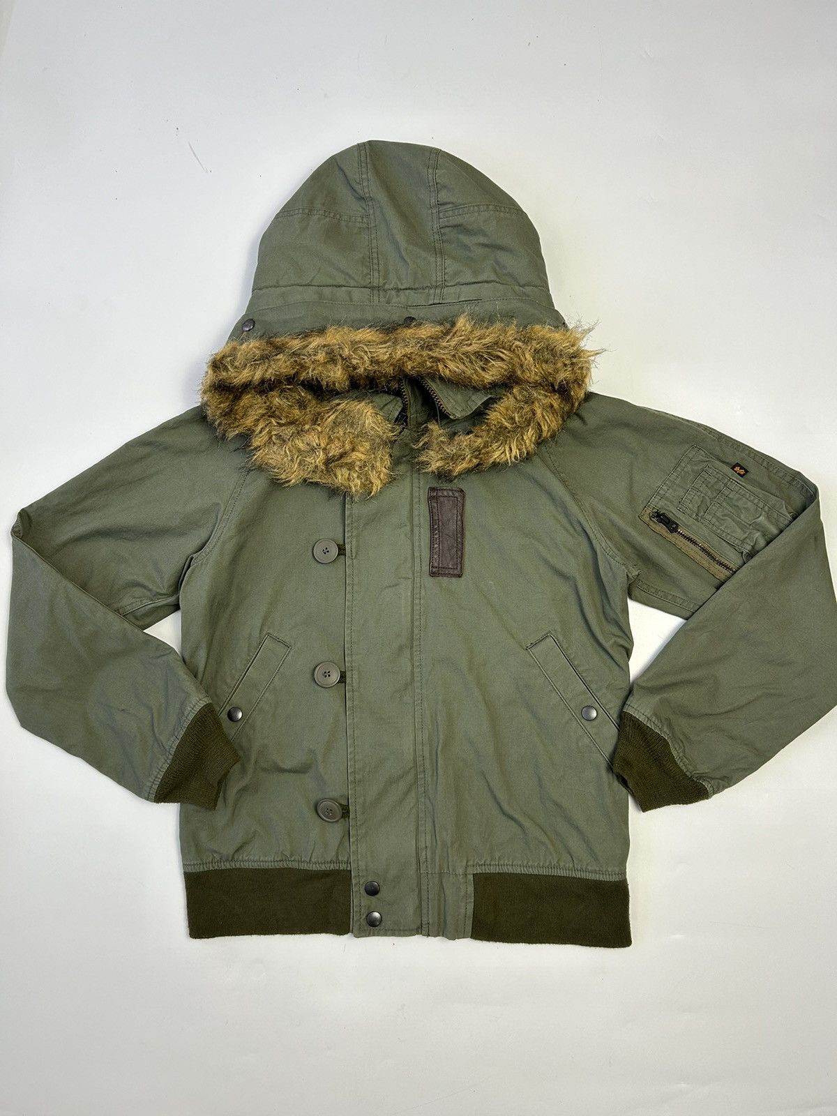 Alpha Industries × Vintage ALPHA INDUSTRIES INC FAUX FUR HOODIE JACKET Size US M / EU 48-50 / 2 - 2 Thumbnail