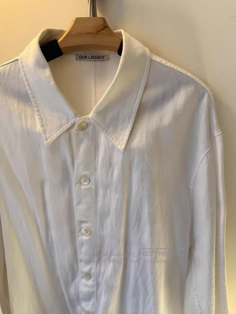 Our Legacy Our Legacy White Cotton Linen Loose Long Shirt Size US L / EU 52-54 / 3 - 2 Thumbnail