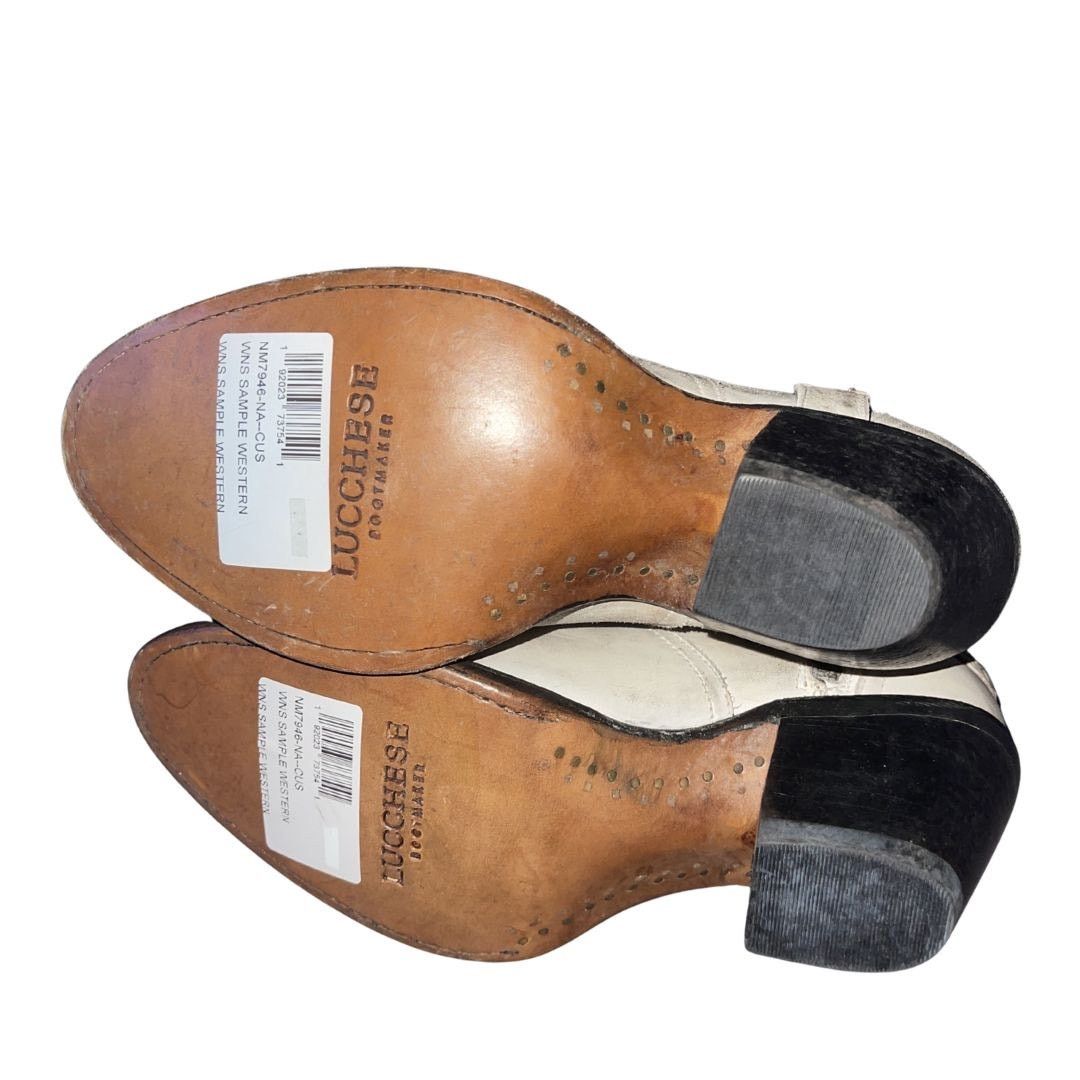 Lucchese Ani Distressed Harness Western Ankle Stud Cowgirl Bootie 7 Size US 7 / IT 37 - 4 Thumbnail