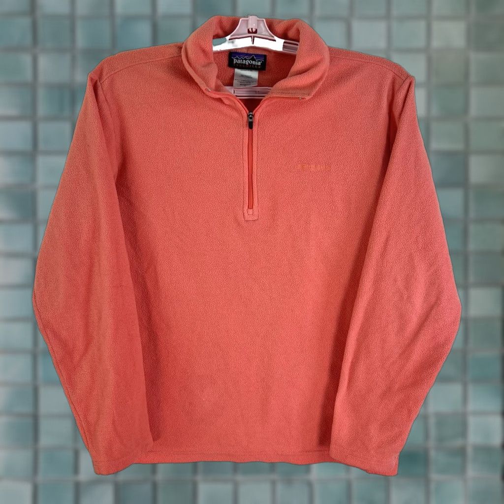 Patagonia Patagonia Synchilla Fleece Sweatshirt Womens M 1/4 Zip Orange Peach Logo Pullover Outdoor Activewear Woolless? Size M / US 6-8 / IT 42-44 - 1 Thumbnail