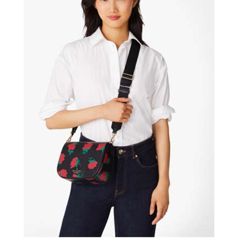 Kate Spade Kate Spade Rose Toss Printed Saddle Crossbody Bag Size ONE SIZE - 12 Thumbnail