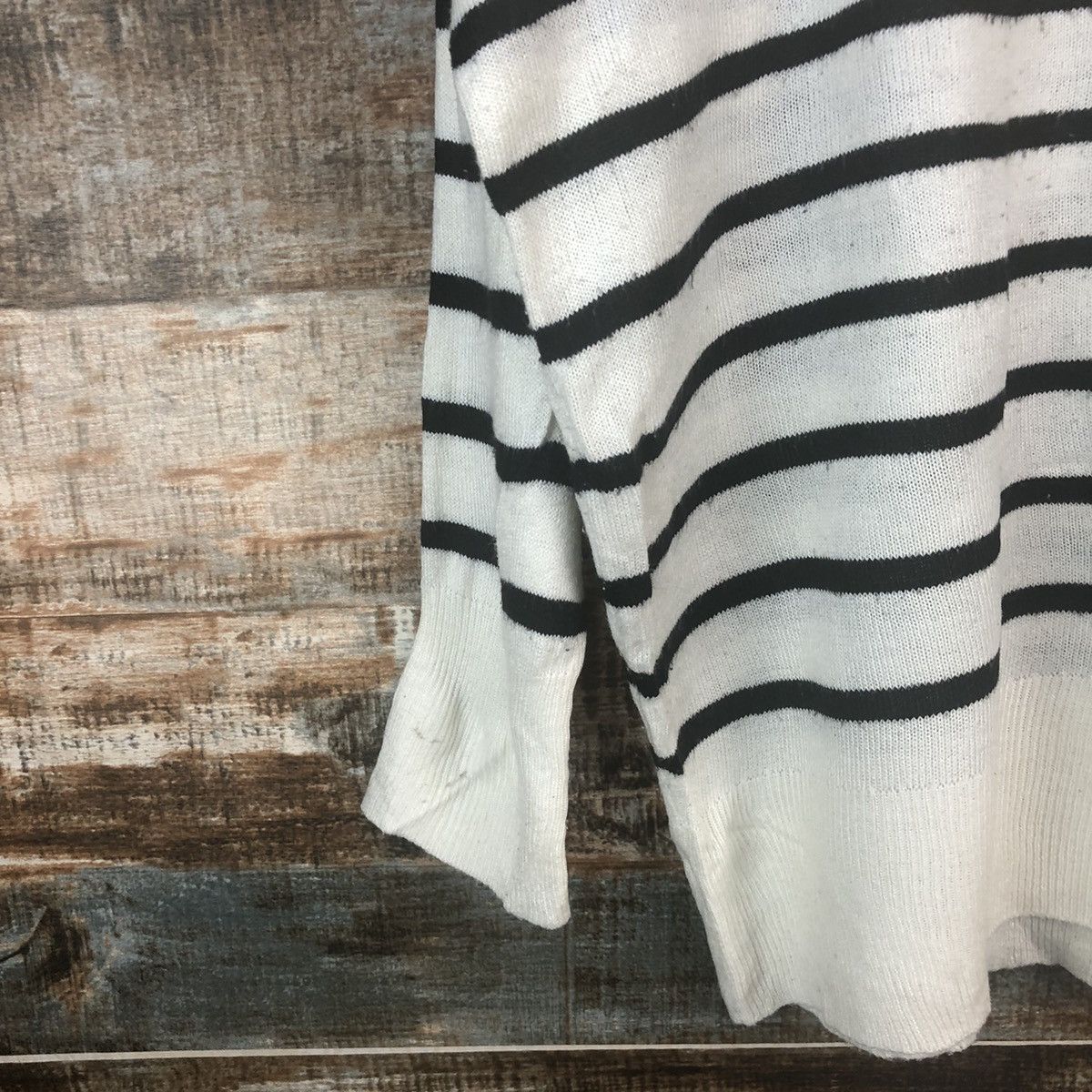 GU × OVER THE STRiPES GU Stripe White Knitwear #A1333 Size XL / US 12-14 / IT 48-50 - 7 Thumbnail