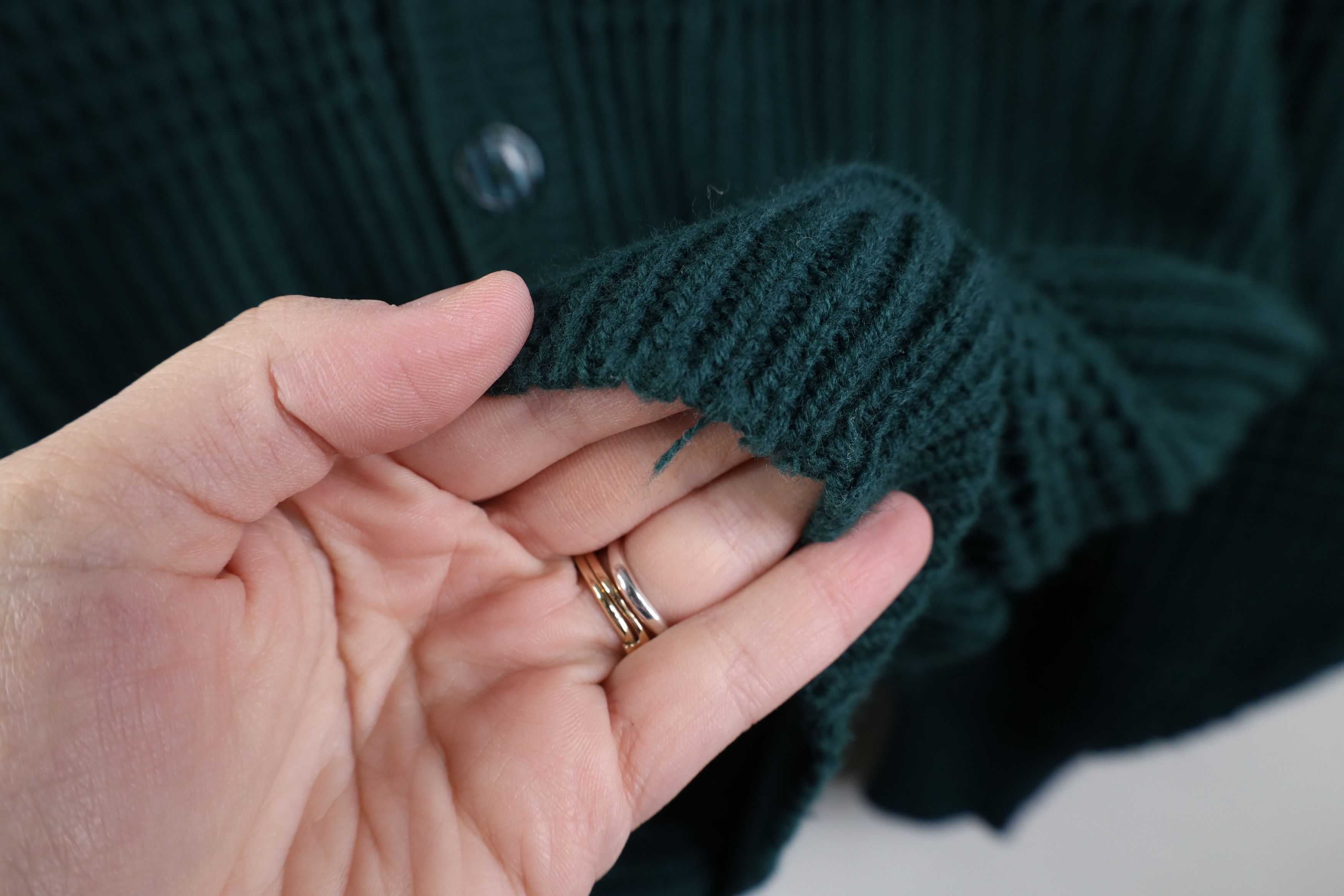 Vintage Vintage 90s Streetwear Ribbed Knit Cardigan Sweater Green Size US XL / EU 56 / 4 - 5 Thumbnail