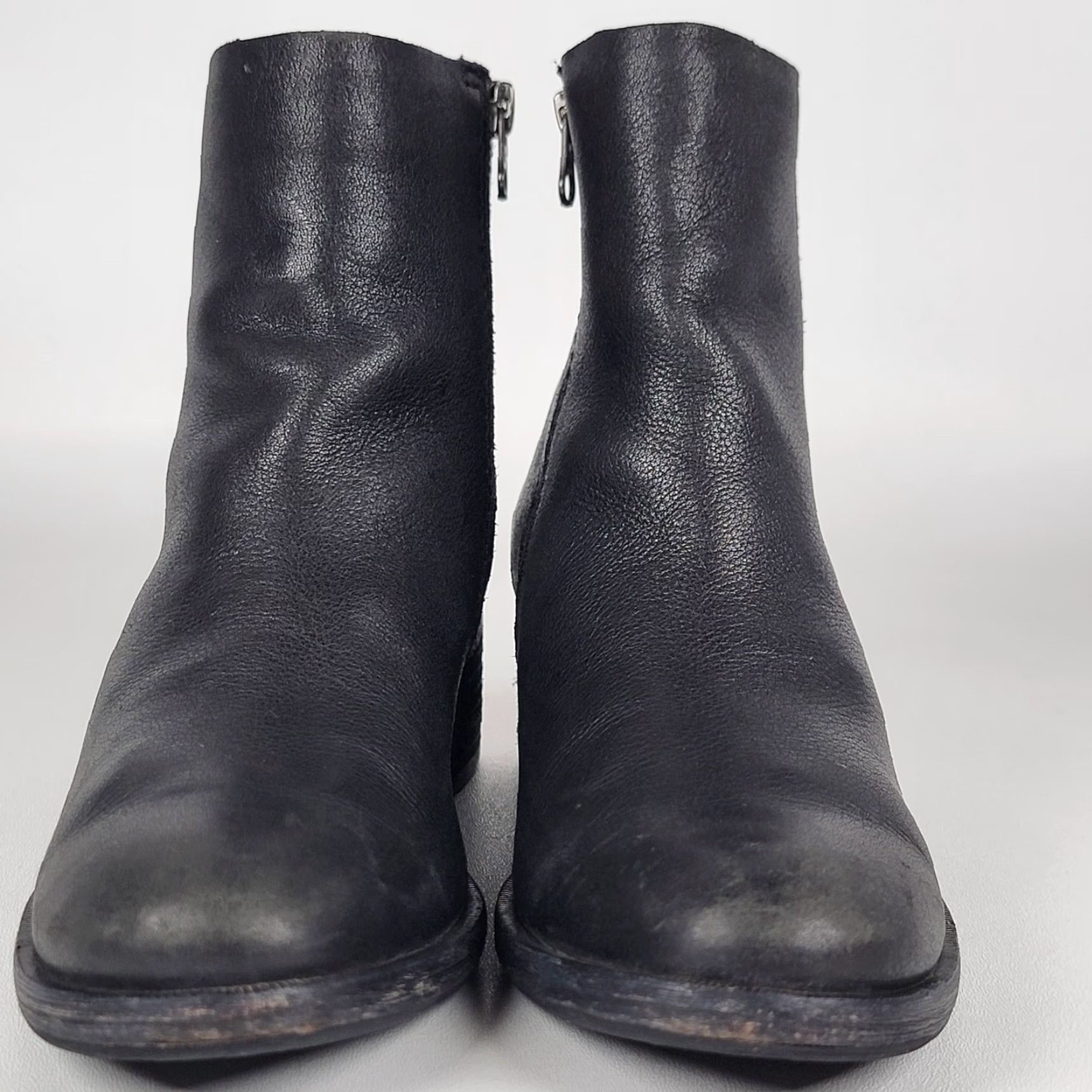 Vintage VINTAGE Women’s 7M Kork-Ease Zip On Ankle Boot Mayten Black Leather K54003 Size US 7 / IT 37 - 2 Thumbnail